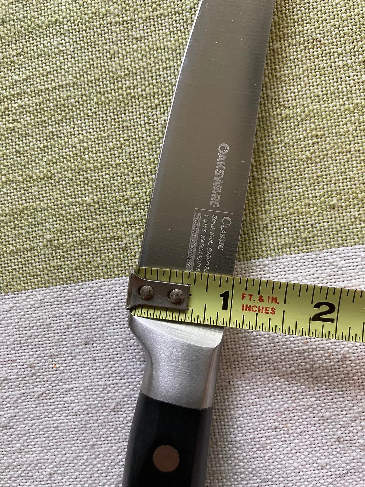 OAKSWARE Steak Knives Set of 8, 5 Inch Non Serrated Knife with Walnut Block customer photo 2