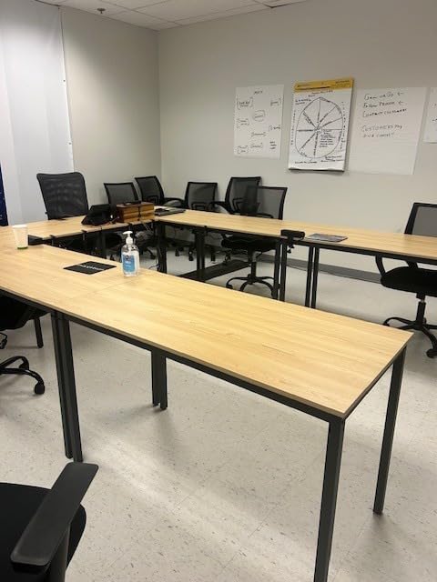 Bonzy Home Conference Tables 9ft Office Computer Desk for Meeting Room Study Writing Printer Podcast Table Save Space Design for 10 People Modern Black 4PCS (110.2
