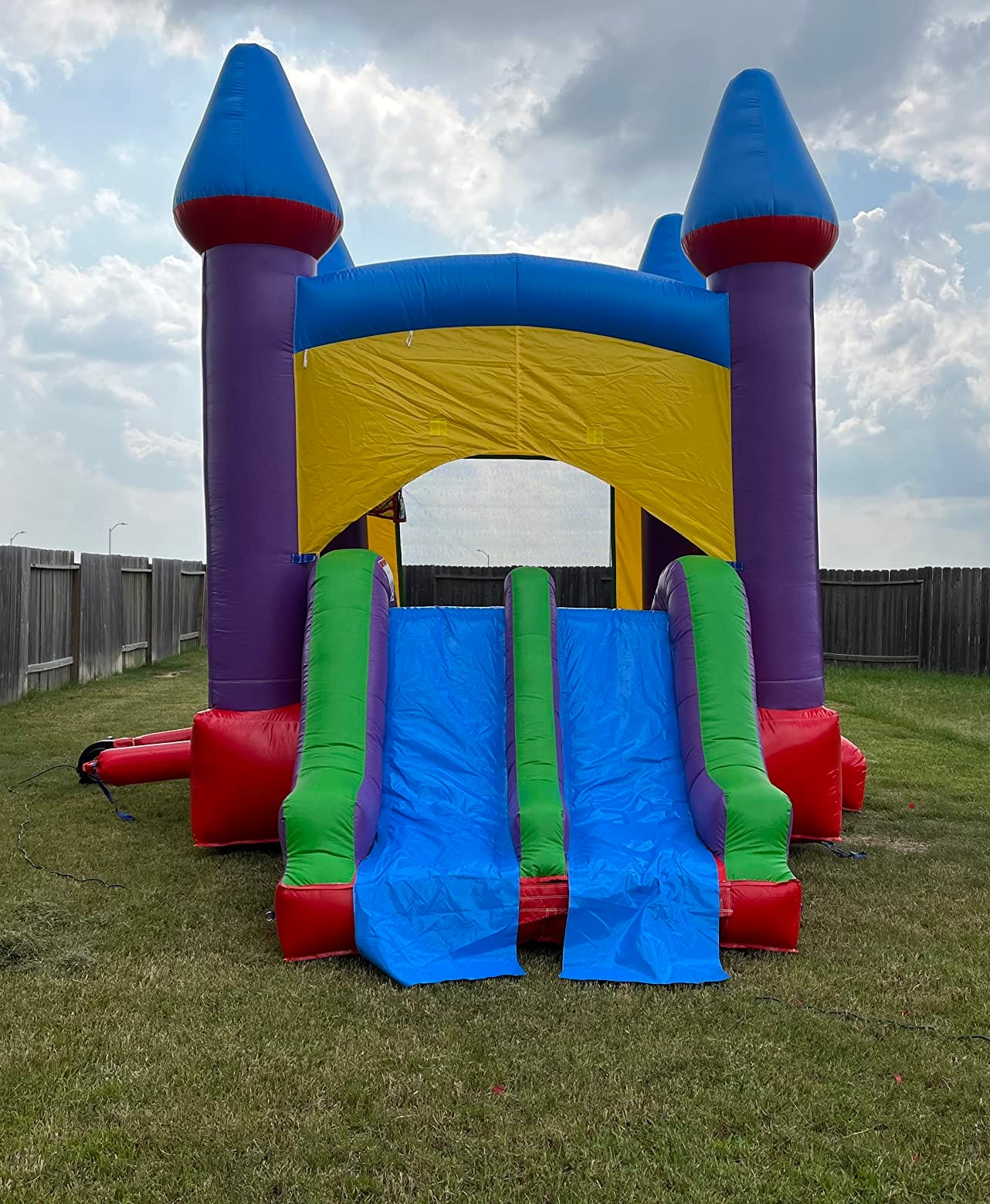 HeroKiddo 14x17 Jelly Bean Commercial Inflatable Bouncer Dual Lane Slide customer photo 2