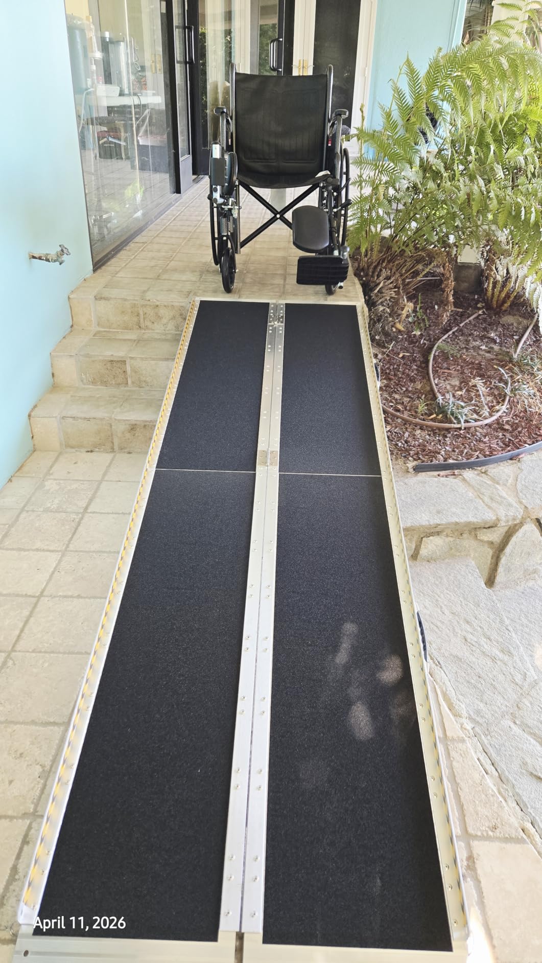 VNN Portable Wheelchair Ramp 4FT, Non-Slip Aluminum Ramps for Wheelchairs for Home, Handicap Wheelchair Ramps for Home Steps, Aluminum Loading Dock Plates, Doorways, Black customer photo 1