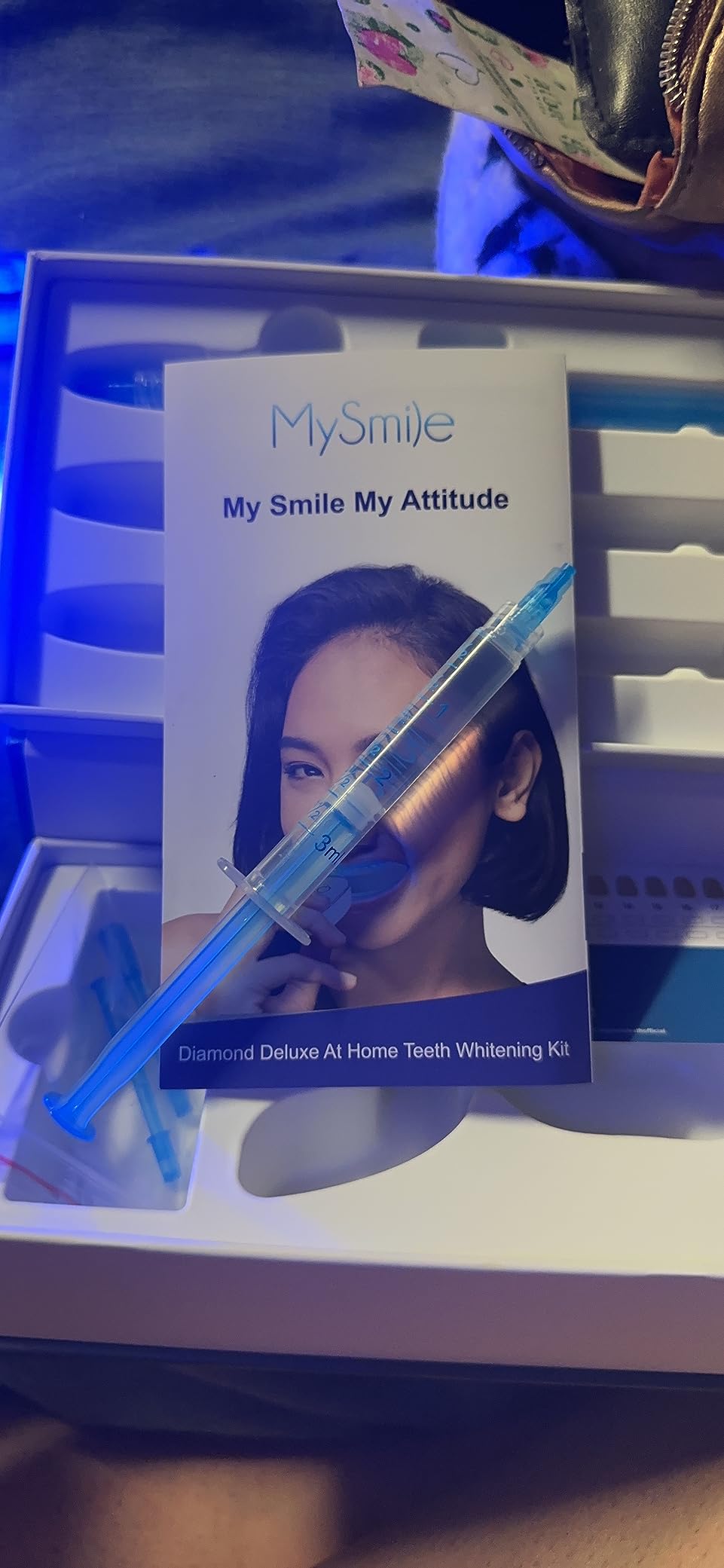 MySmile Teeth Whitening Kit with 28 LED Accelerator Light, At Home Tooth Brightening Set with 3PCS 3ML Whitening Gel, 30+ Treatments, Enamel Safe Oral Care Kit for Daily Stain Reduction customer photo 1