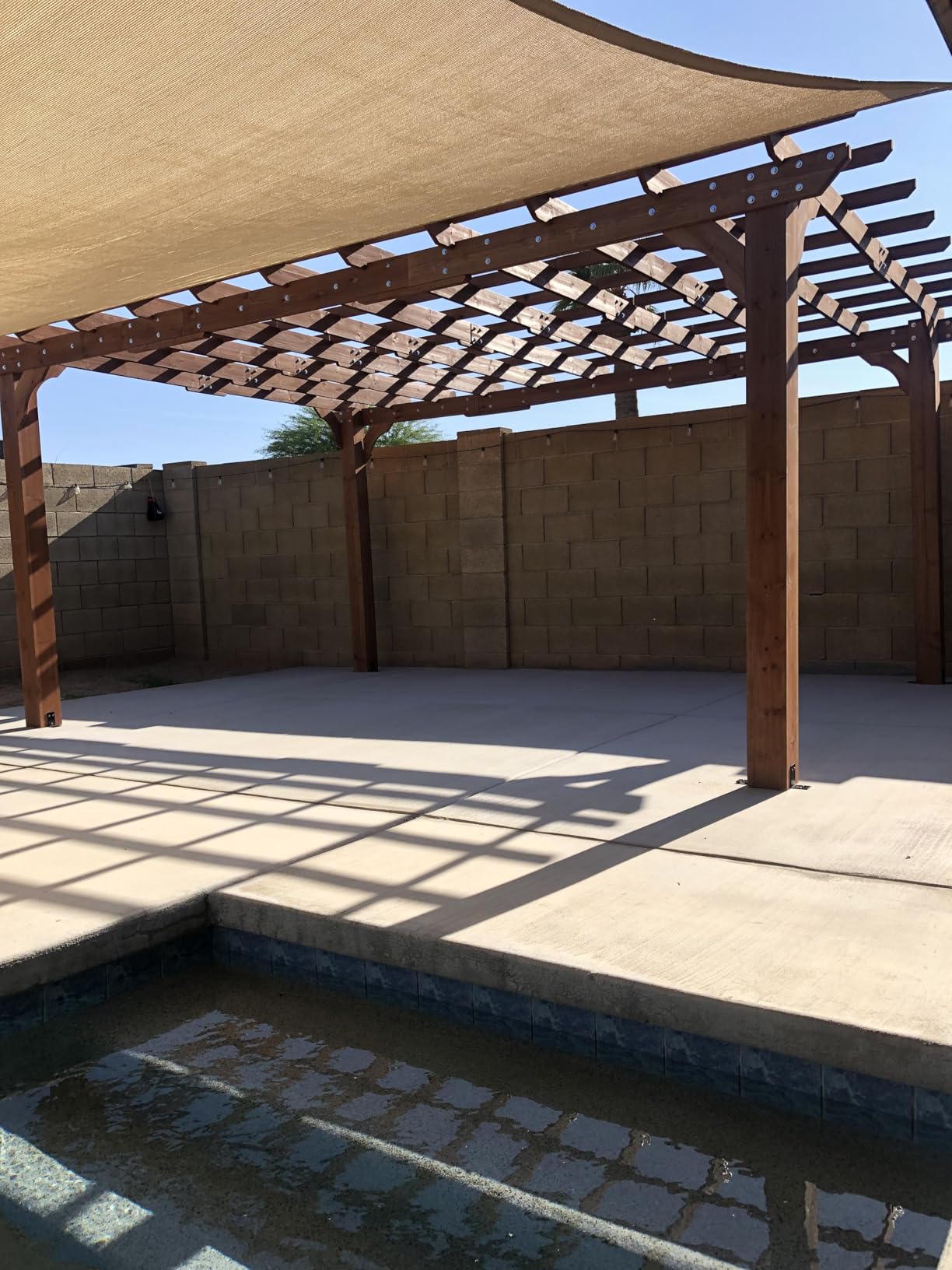 VEIKOU 10' x 12' Pergola, Patio Pergola with Solid Structure, Wood Cedar Pergolas and Gazebos with Flat Top for Deck Backyard Grill Party Garden customer photo 1