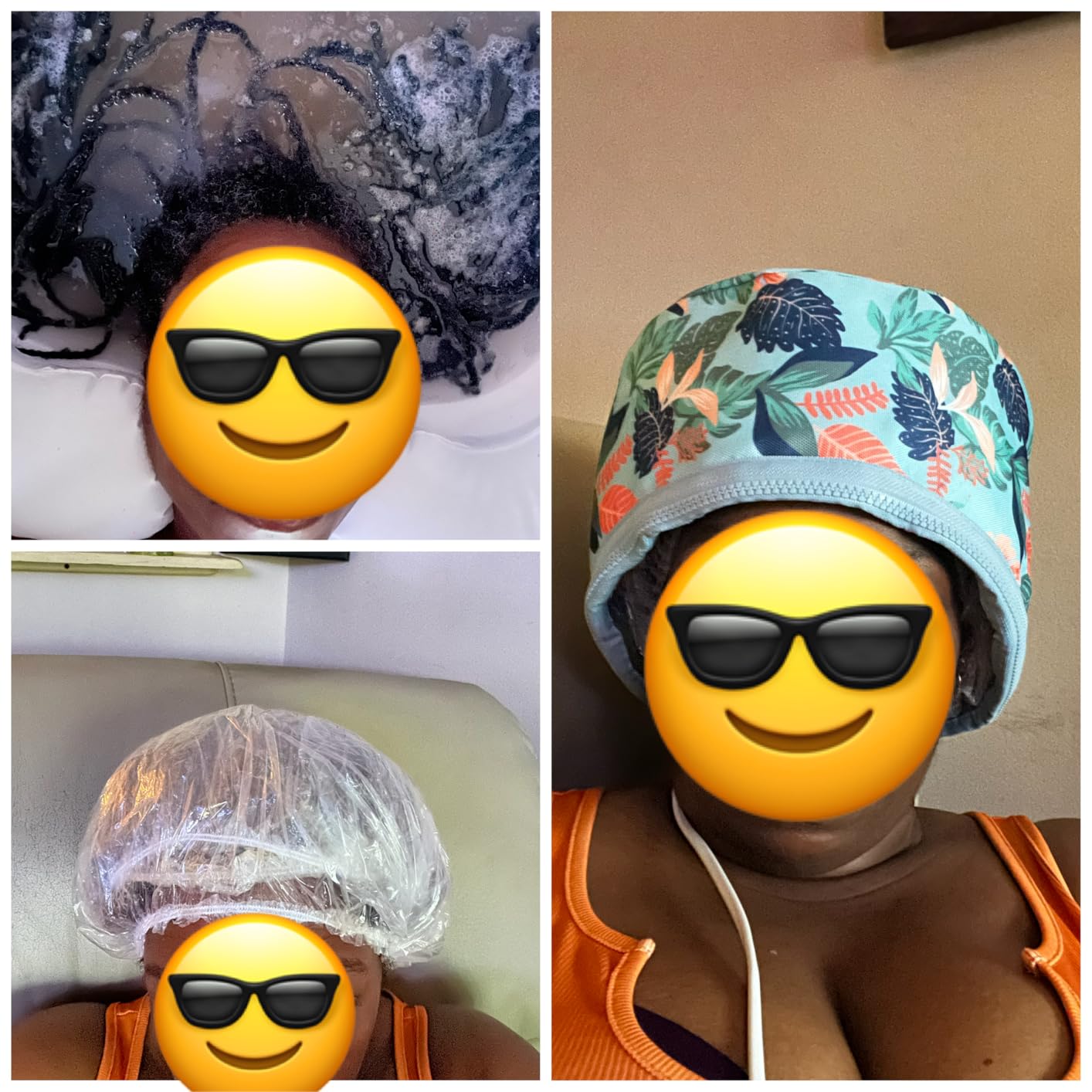 VICARKO Hair Steamer Thermal Heat Cap for Deep Conditioning Hawaii Blue customer photo 1