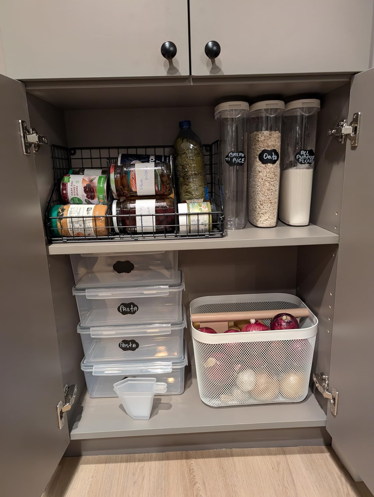 JKsmart 2 Pack Stackable Can Rack Organizer for Pantry Storage,Can Dispensers with 4 Adjustable Dividers, 2-Tier Metal Wire Basket Beverage Pop Soda Rack for Kitchen Cabinet Pantry, Black customer photo 1