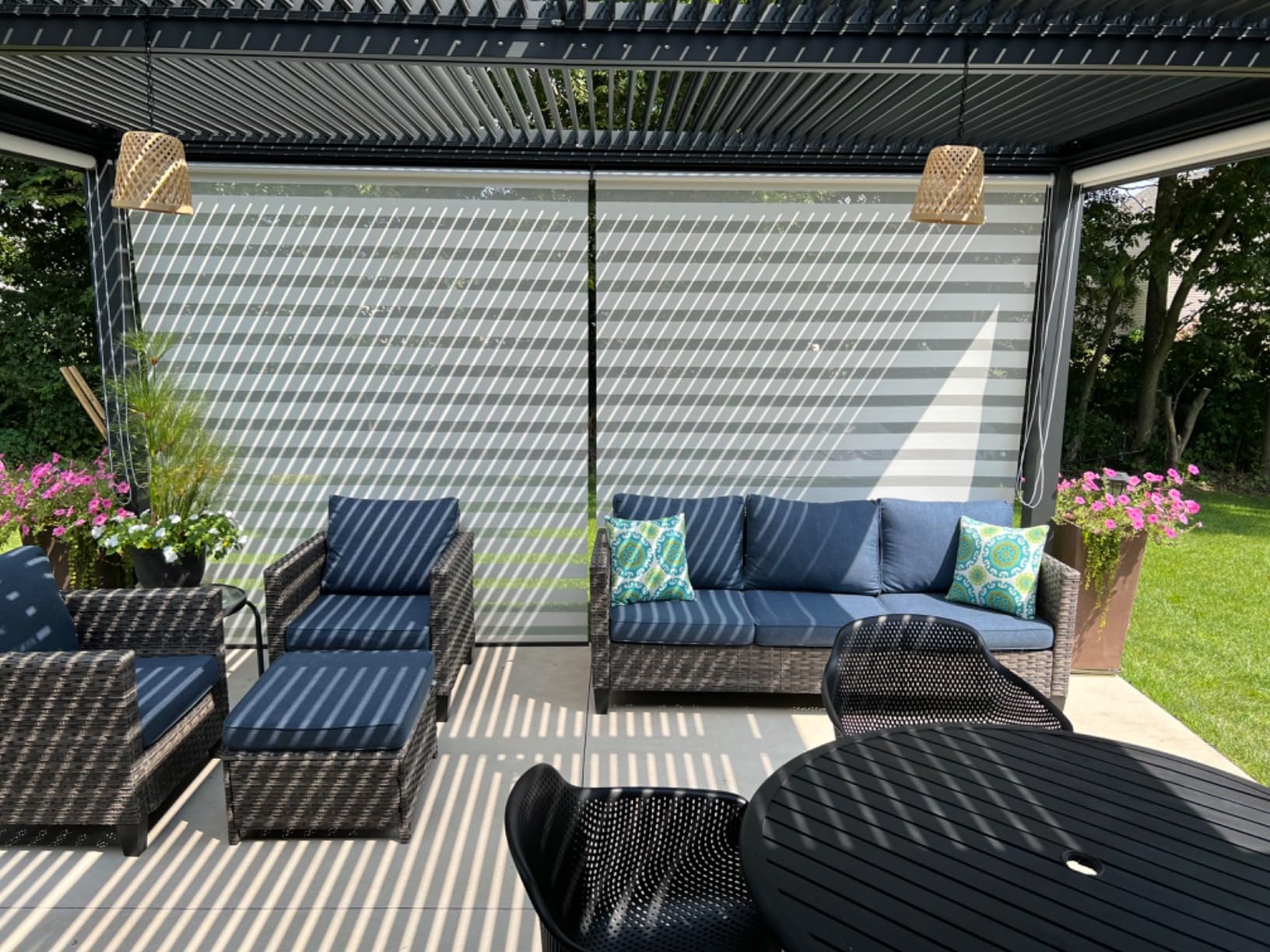 PURPLE LEAF Louvered Pergola 12' x 14' 94AS All-Aluminum Rustproof Gray customer photo 1