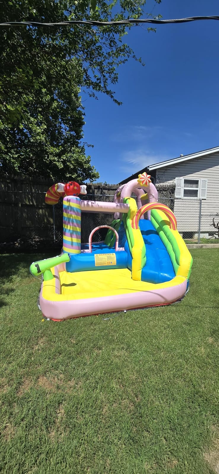 NBSPORT Inflatable Water Slide Bounce House for Kids, Candy Style, Blow up customer photo 1