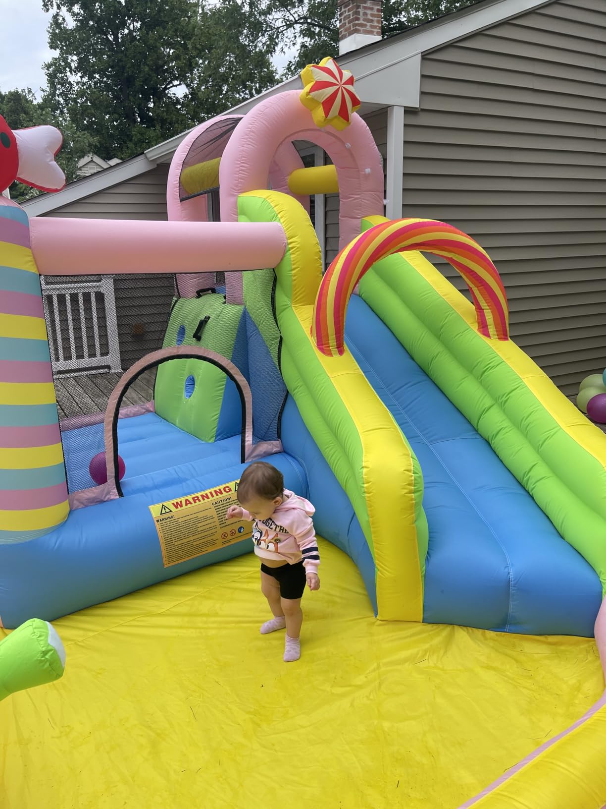 NBSPORT Inflatable Water Slide Bounce House for Kids, Candy Style, Blow up customer photo 2