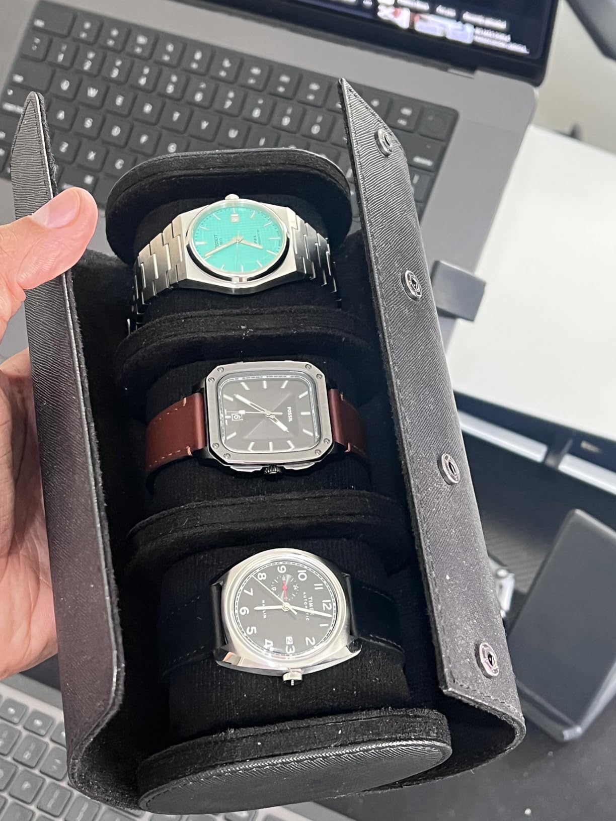 Watch Roll Travel Case for Men and Women- 2 Watch Storage and Organizer customer photo 2