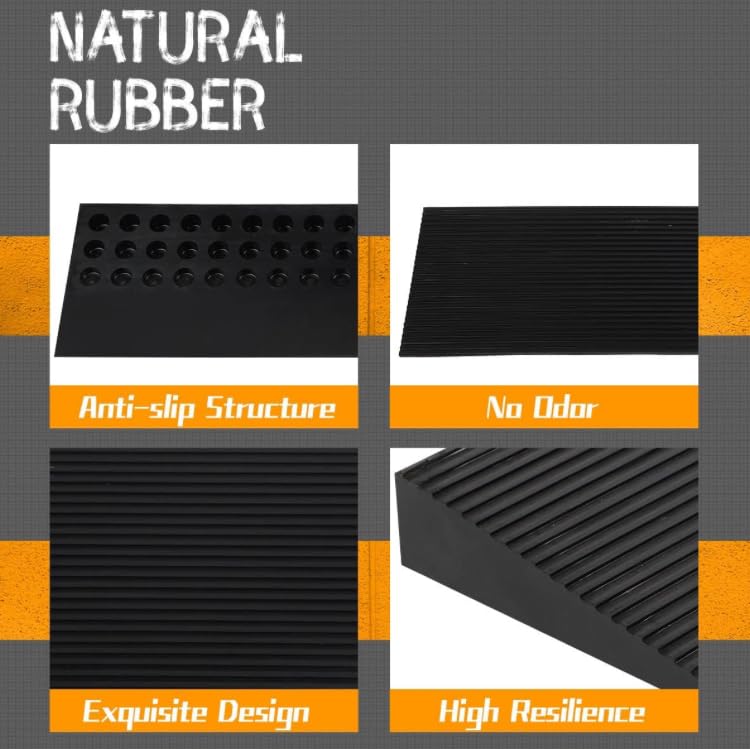 1.5'' Rise Threshold Ramp for Doorways, 2204 LBS Capacity Rubber Threshold Ramp, Non-Slip Driveway Curb Ramps Handicap Ramp for Wheelchair Scooter Stroller, Cuttable & Adjustable Size customer photo 2