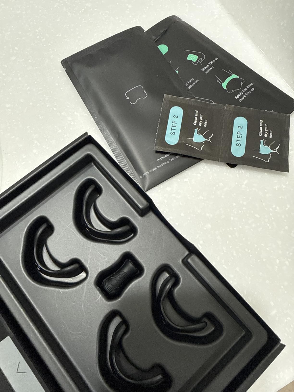 Intake Breathing — Magnetic Nasal Strips Starter Kit | Reusable Band + Tabs | Nasal Strips for Sleep, Snoring, Breathing & Sports | Stronger Lift Than Traditional Nose Strips | 4 Sizes, 30 Tabs, Black customer photo 2