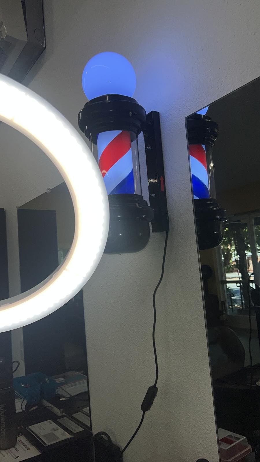 20'' Mini Black Barber Pole Light customer photo 1
