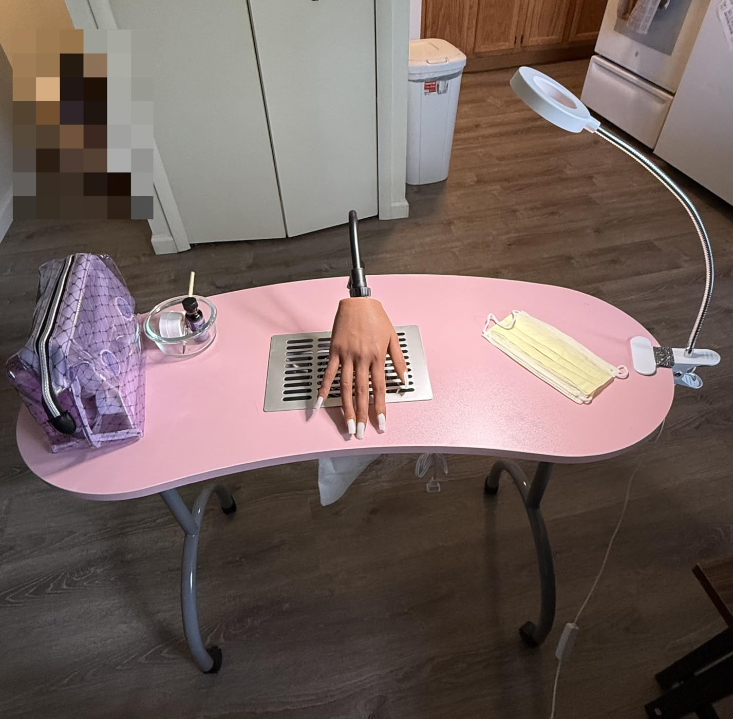 TABU Portable & Foldable Manicure Nail Table, Pink customer photo 1