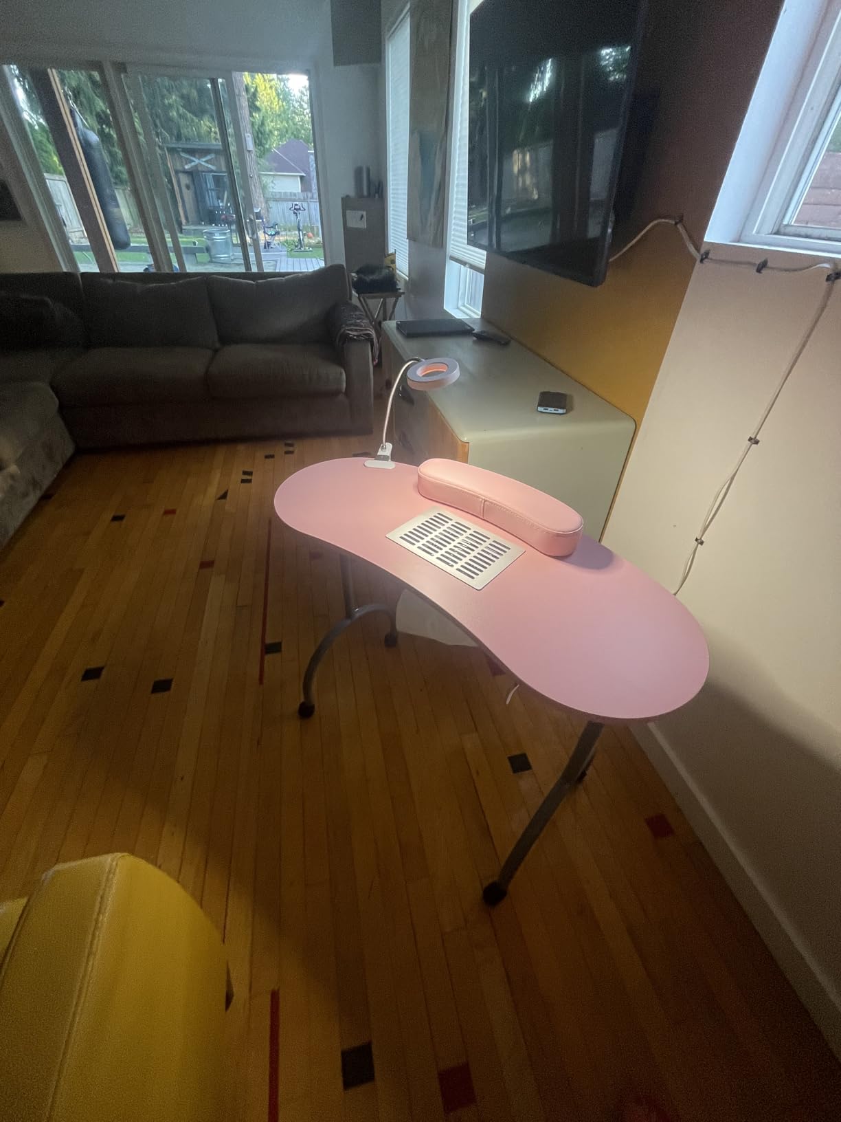 TABU Portable & Foldable Manicure Nail Table, Pink customer photo 2
