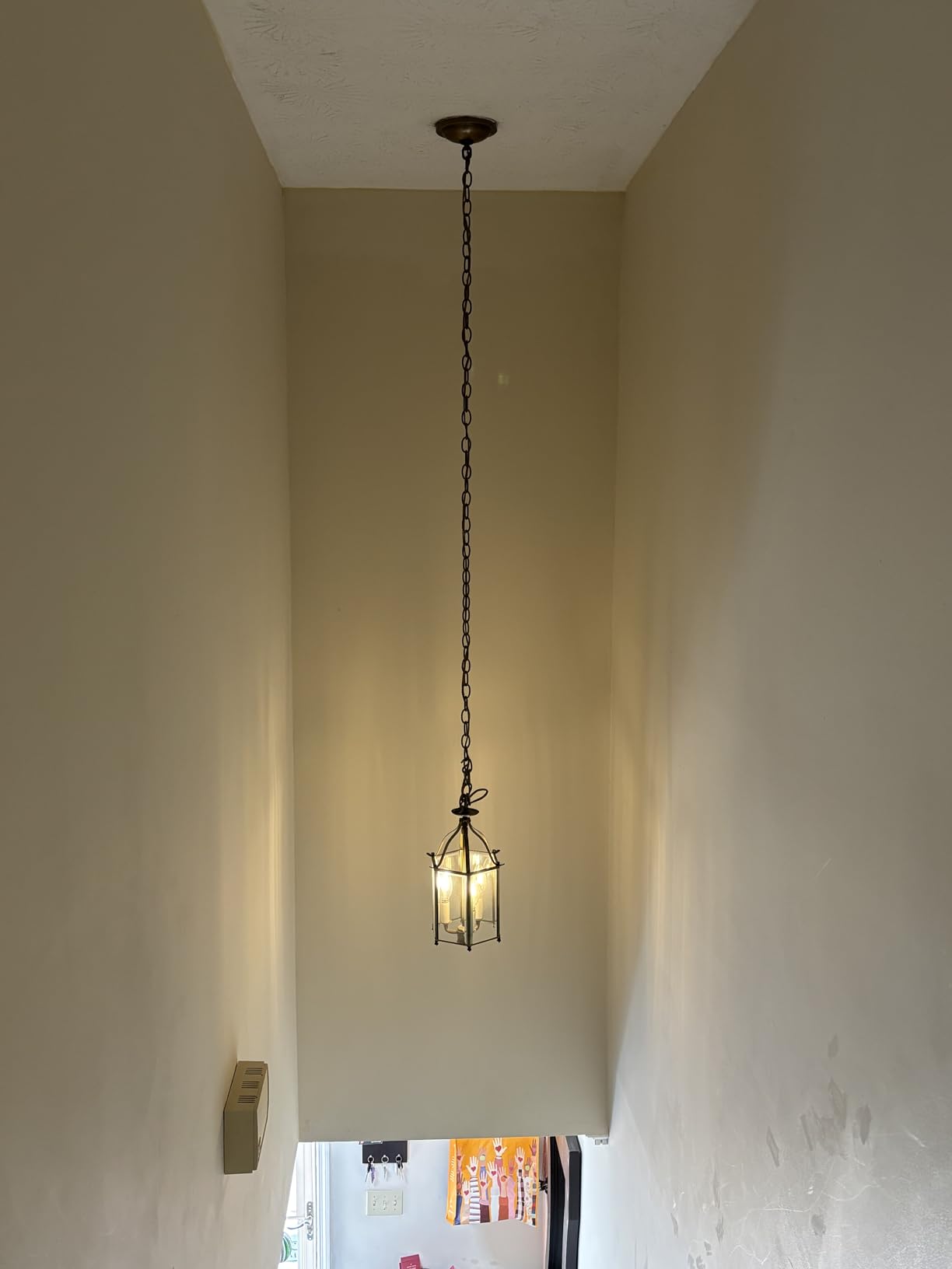 Long Chandeliers for High Ceilings,Modern Crystal Pendant Light,Raindrop Drop Lamp,Hanging Flush Mount Lighting Fixtures for Spiral Staircase,Foyer,Entryway,Living Room,Black (8 Lights) customer photo 1