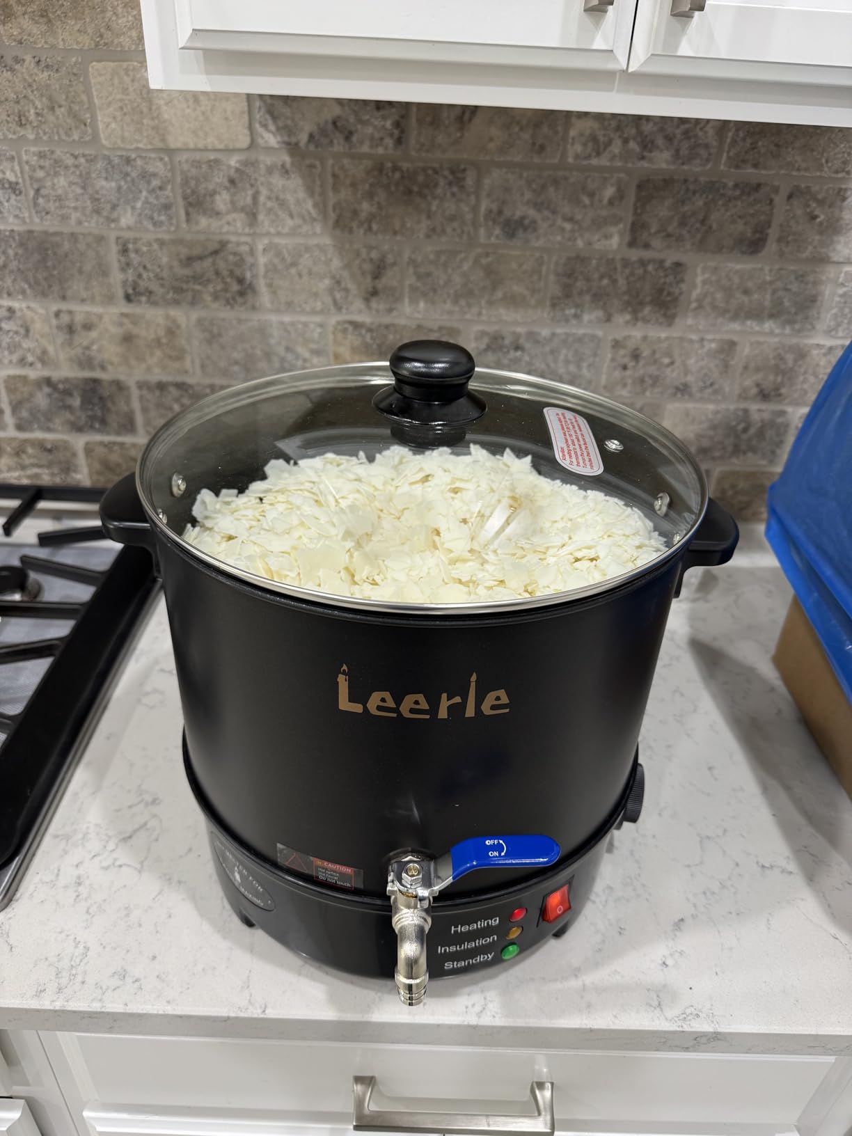 Leerie 20Lbs Commercial Wax Melter for Candle Making, L10 Extra Large Electric Wax Melting Pot Kit for Candle Making Business with Heating Core Brass Spout & Temp Control & Heat Resistant Handle customer photo 1