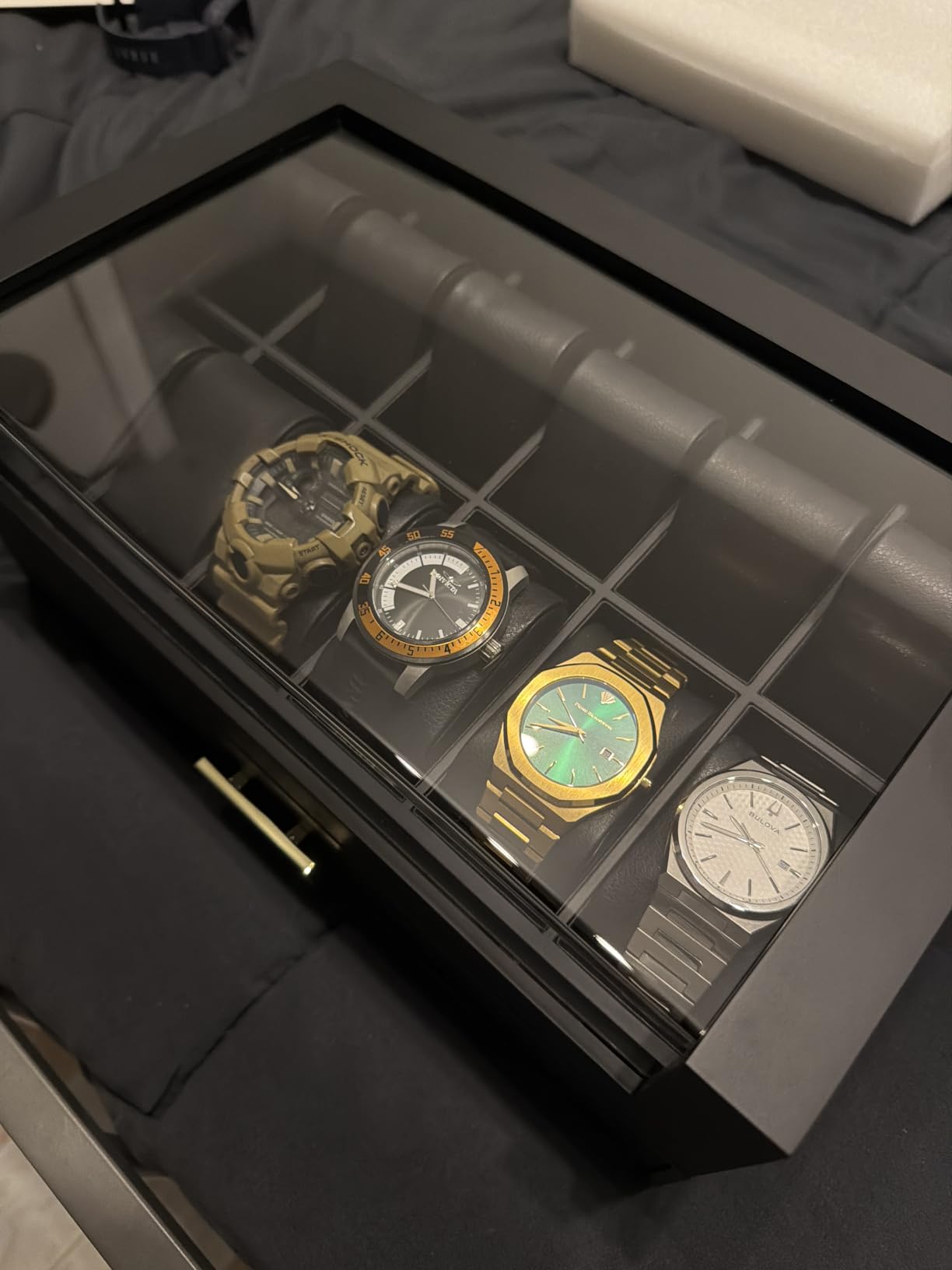 KAMIER High End Watch Box for Men, 12 Slot Wooden Watch Case With Drawer customer photo 1