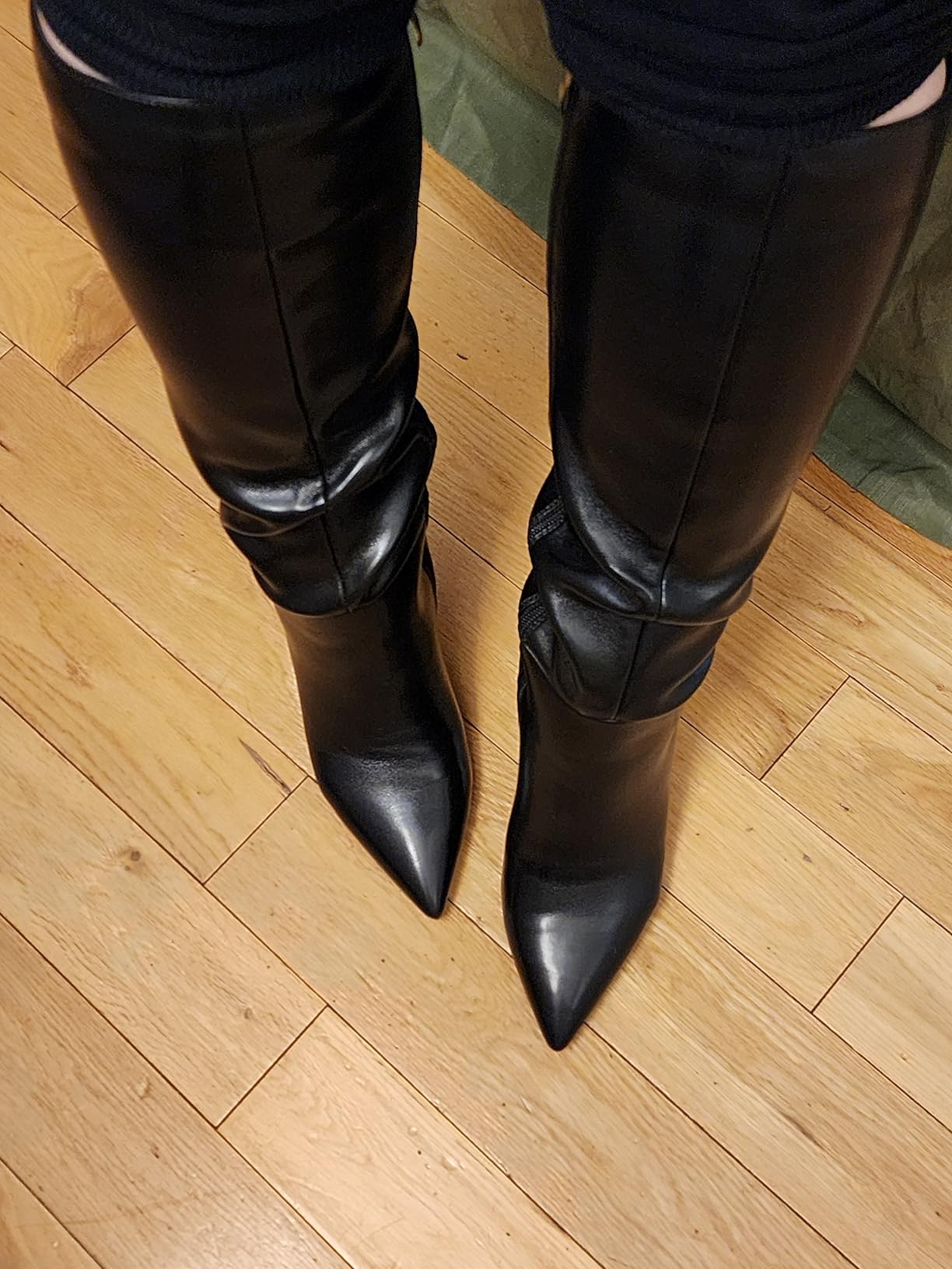 Easyfox Knee High Boots Women Pointed Toe Stiletto Heel Tall Boots customer photo 1
