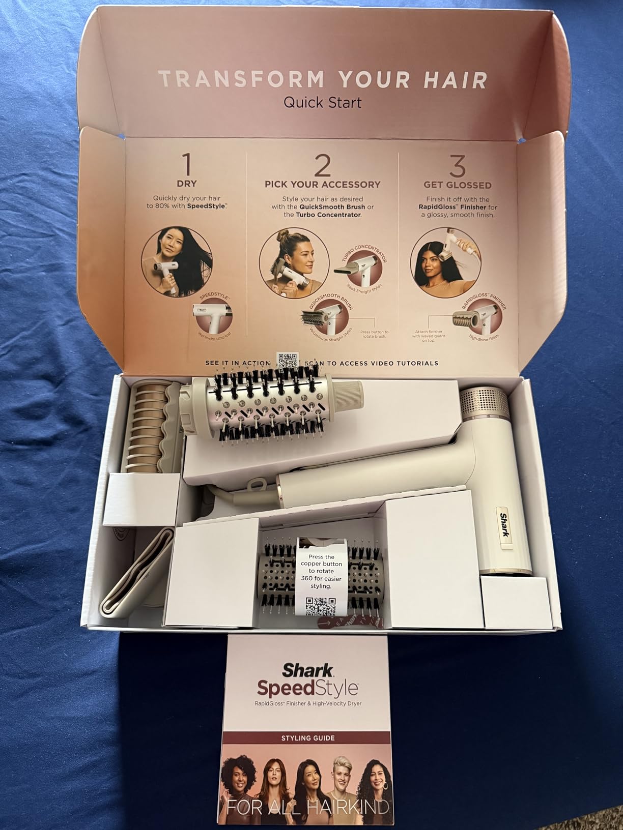 Shark SpeedStyle Hair Dryer, 3 Styling Tools, Fine to Medium Hair, HD331 customer photo 1