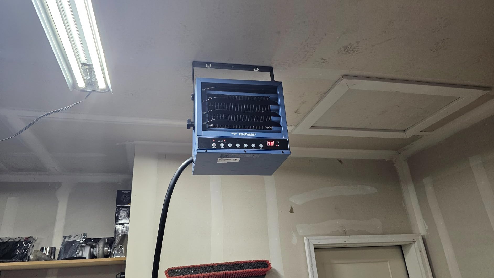 TEMPWARE Garage Heater Electric 240V, 5000-Watt Hardwired Ceiling Mount Shop Heater with ECO Mode, 240-Volt Hardwired with Full-Function Remote and 12-Hour Timer, Ideal for Workshop customer photo 2