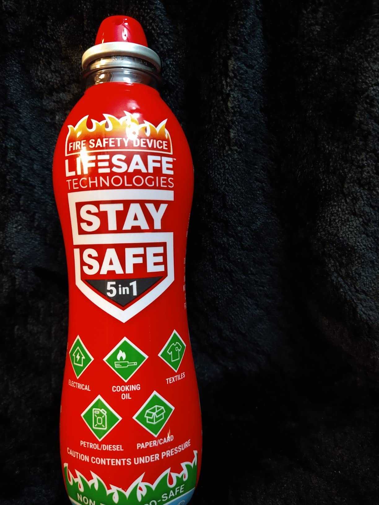 LifeSafe Technologies StaySafe All-in-1 Portable Fire Extinguisher, Compact Fire Spray Easy to use on 10 Types of Fires, Non-Toxic & Eco-Friendly customer photo 1