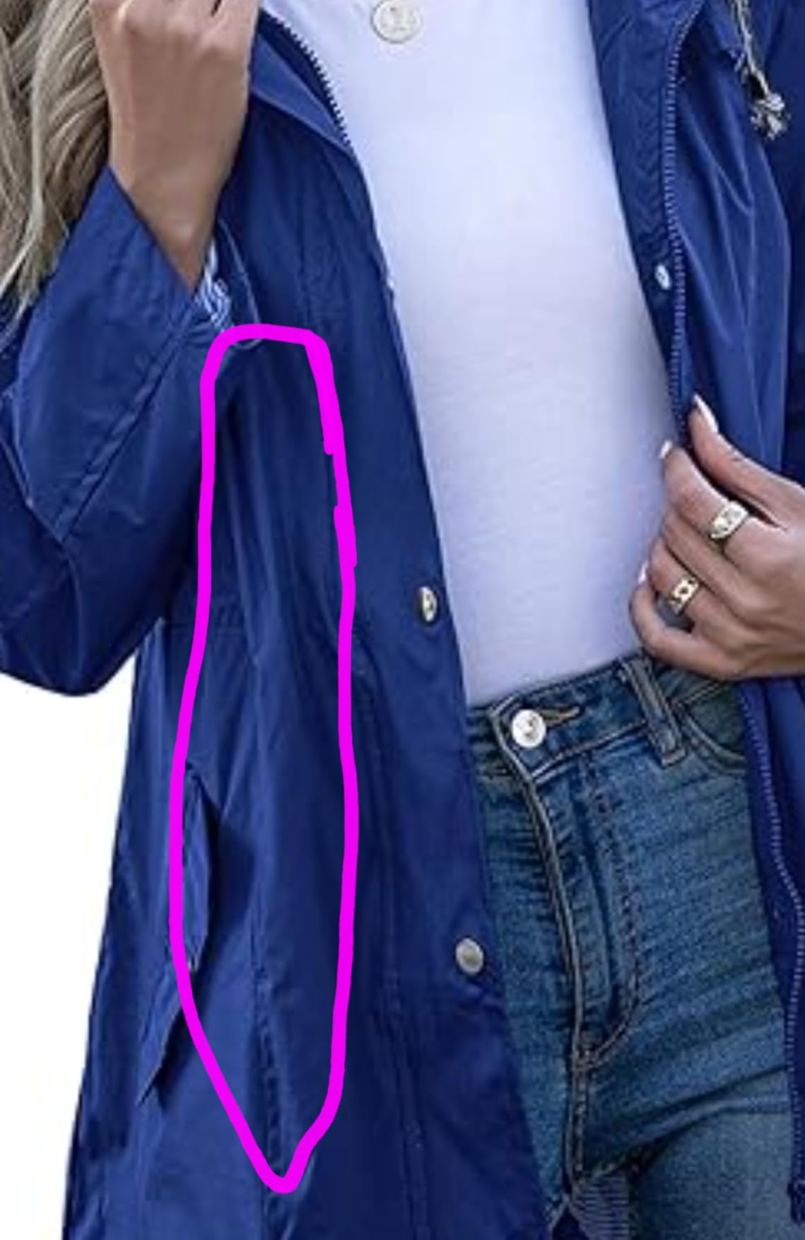 Kikibell Rain Jacket Women Striped Lined Hooded Lightweight Raincoat Outdoor Waterproof Windbreaker customer photo 2