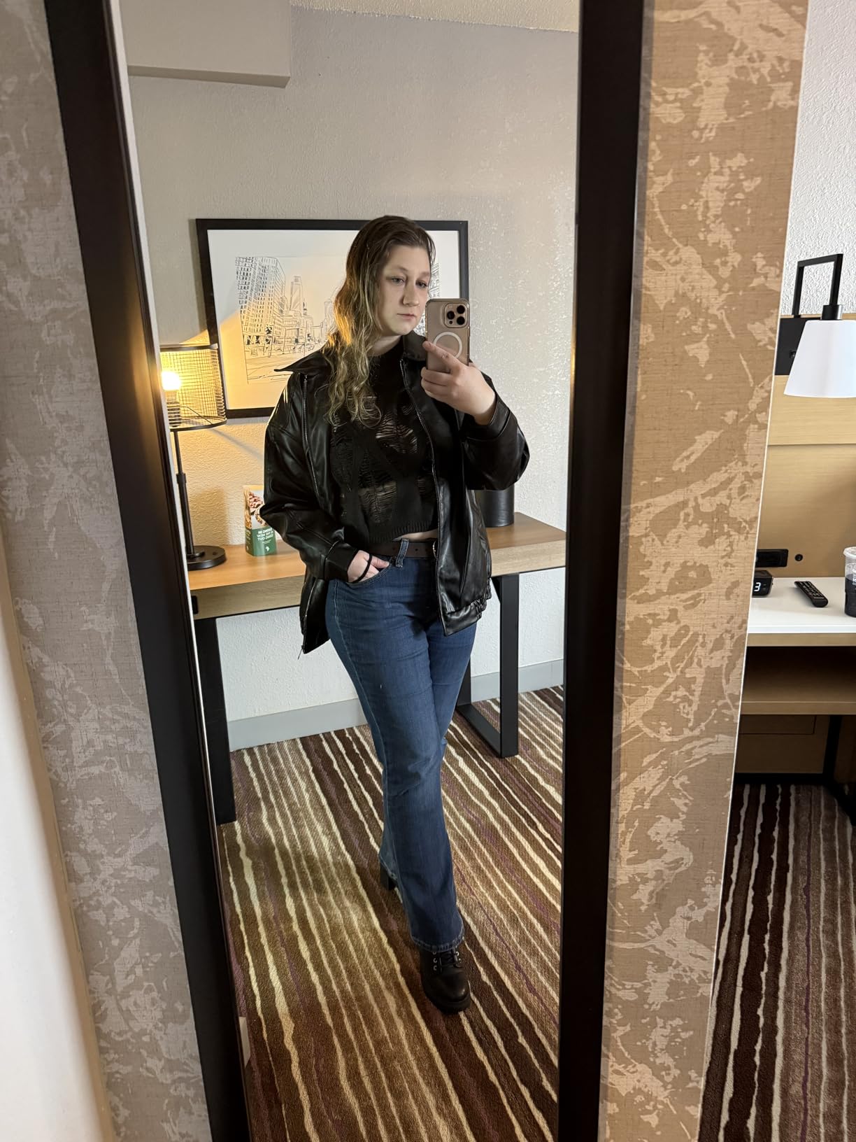 AUTOMET Women's Oversized Faux Leather Jacket for Fall and Winter customer photo 1