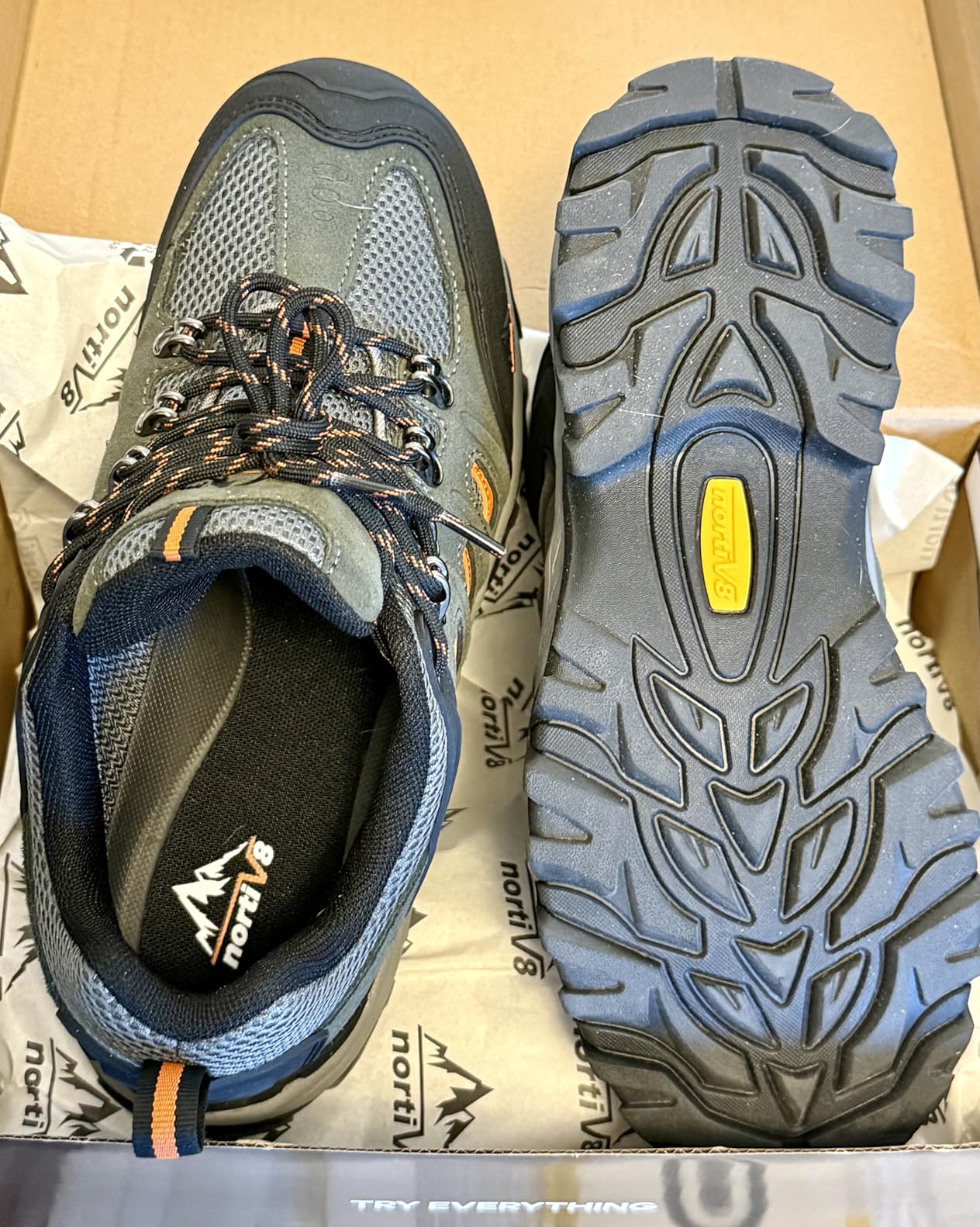 NORTIV 8 Men's Waterproof Hiking Shoes Leather customer photo 2