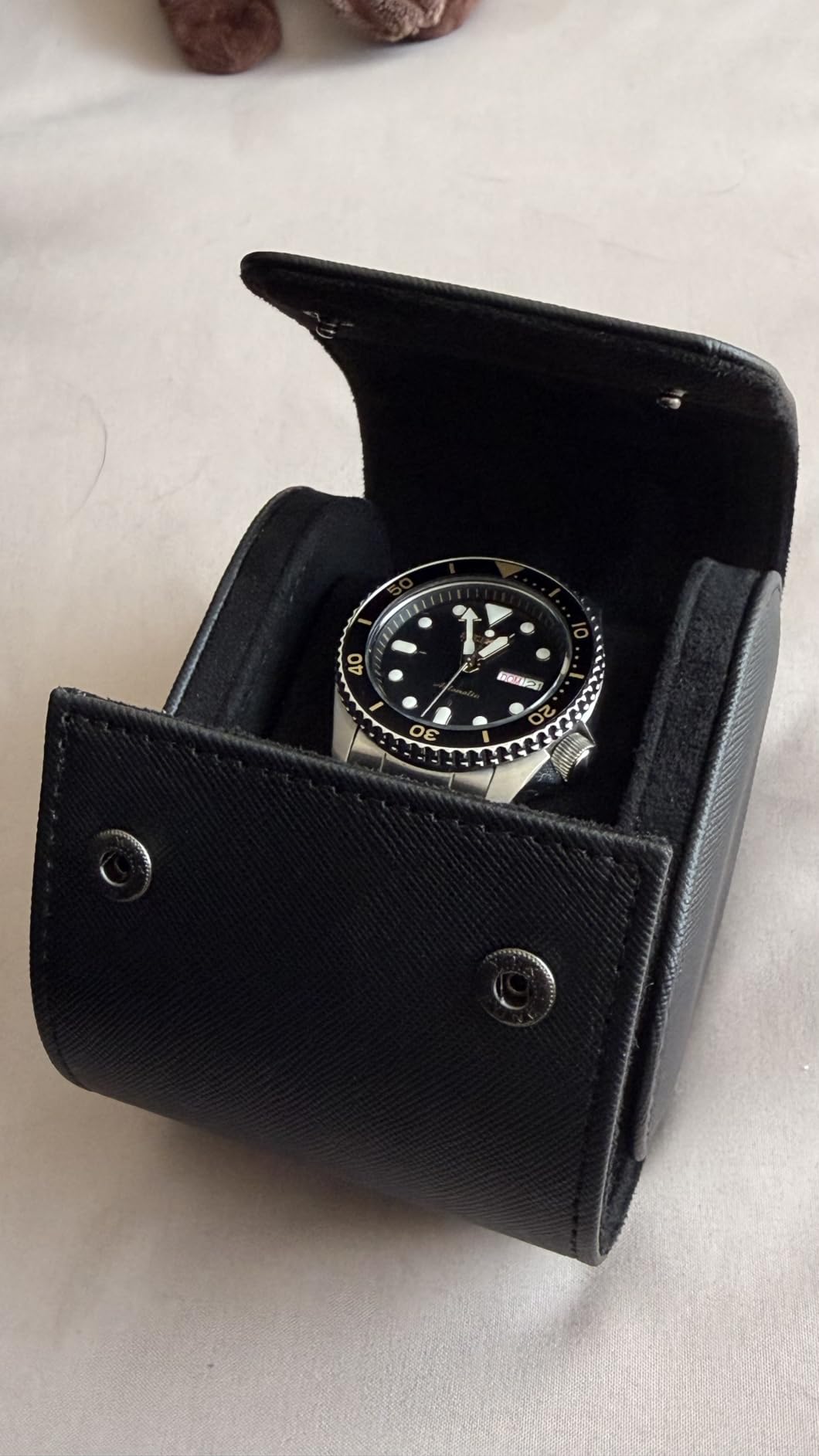 Watch Roll Travel Case - Handmade Leather Watch Rolls Box for Man - Travel Watch Roll with Velvet to Protection - Watch Roll Organizer to Home Secure Storage customer photo 1