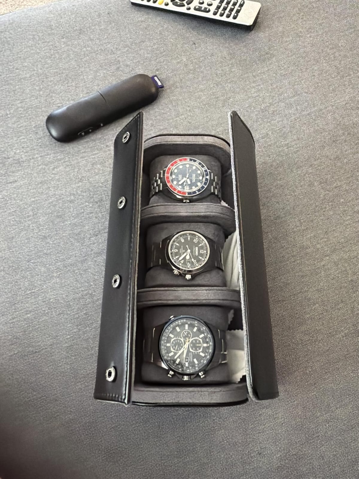 Watch Roll Travel Case - Handmade Leather Watch Rolls Box for Man - Travel Watch Roll with Velvet to Protection - Watch Roll Organizer to Home Secure Storage customer photo 2