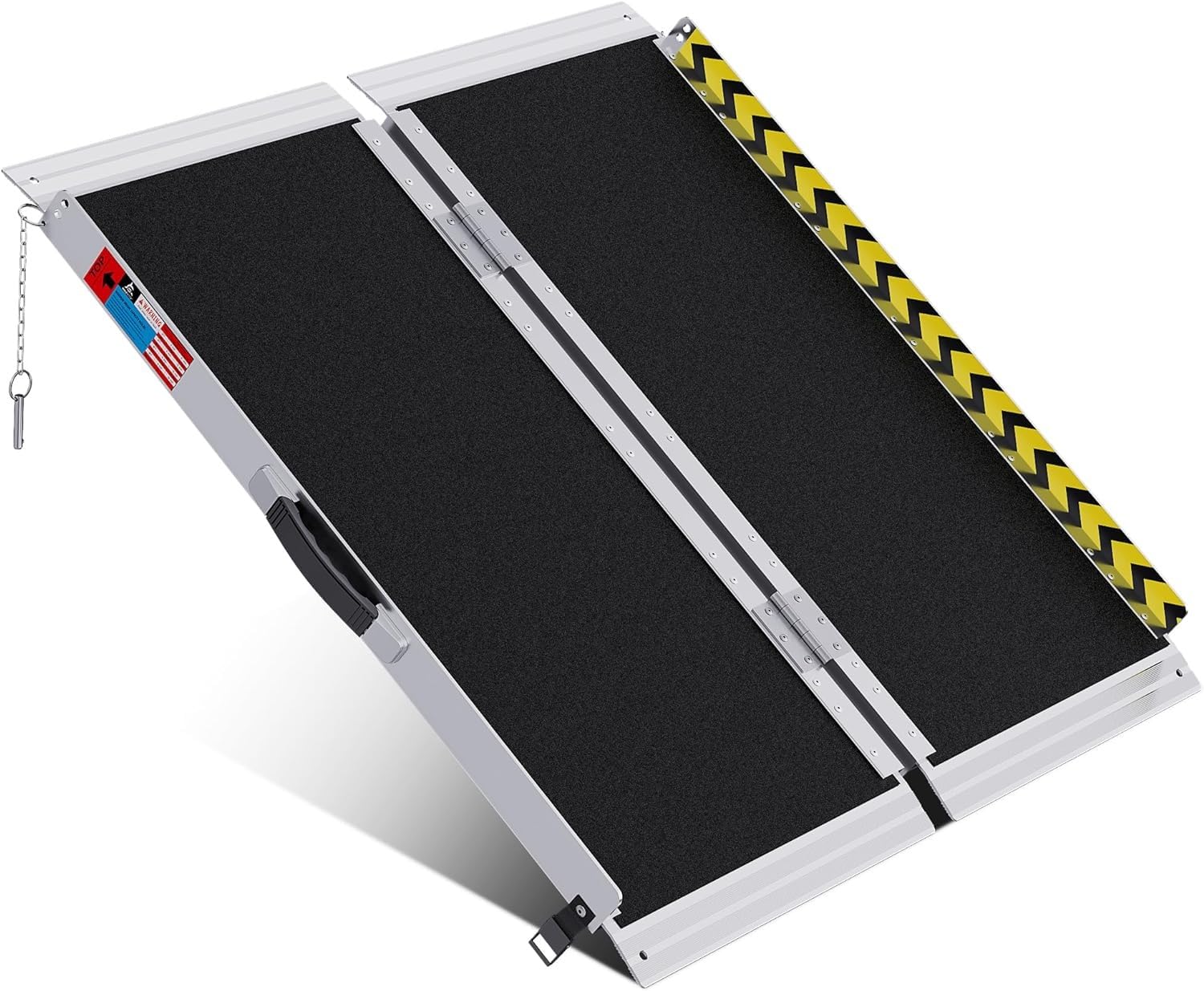 WHALEMOTOR Black Portable Wheelchair Ramp, 4FT No-sew Non-Slip Aluminum Wheelchair Ramp, Folding Portable Wheelchair Ramps for Home, Weight Capacity Up to 800 LBS, Loading Dock Plates customer photo 2