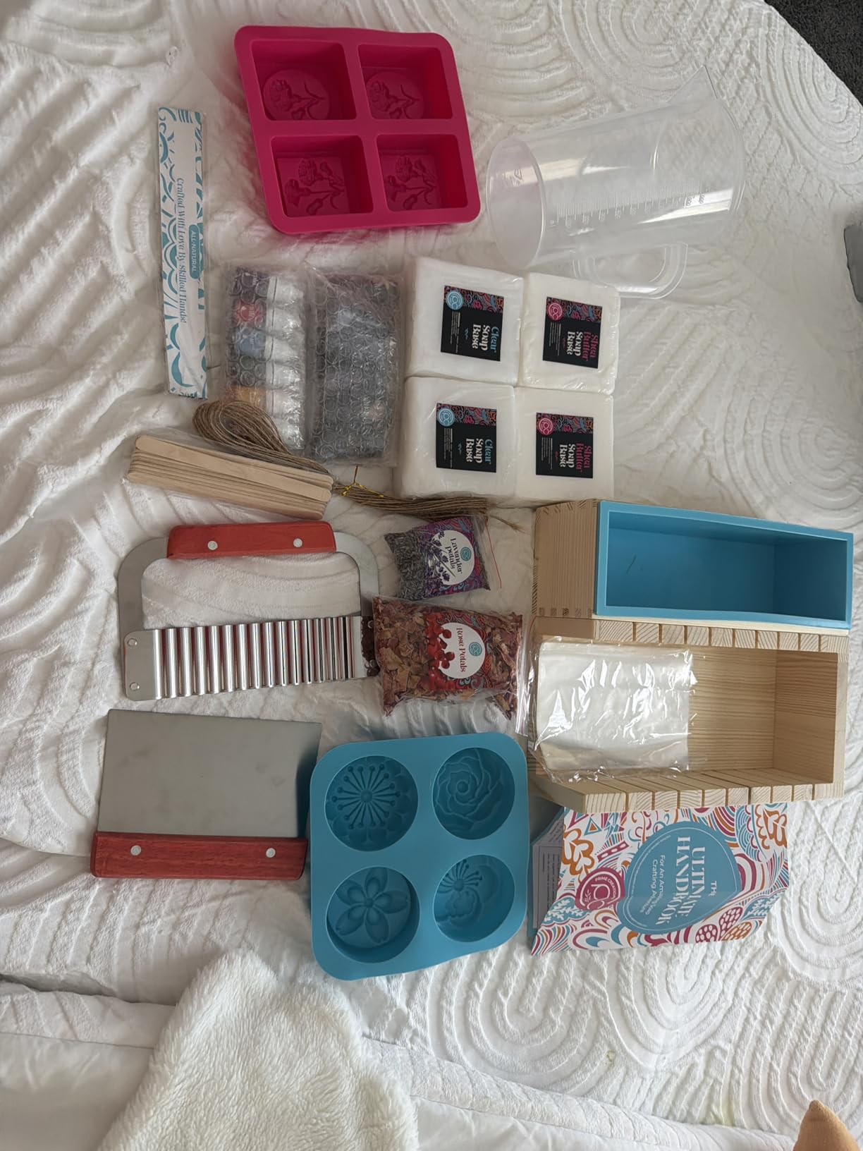 Soap Making Kit with Melt & Pour Base, Cutting Box, Molds, Fragrances - for Adults & Kids by Prime Creations. customer photo 1