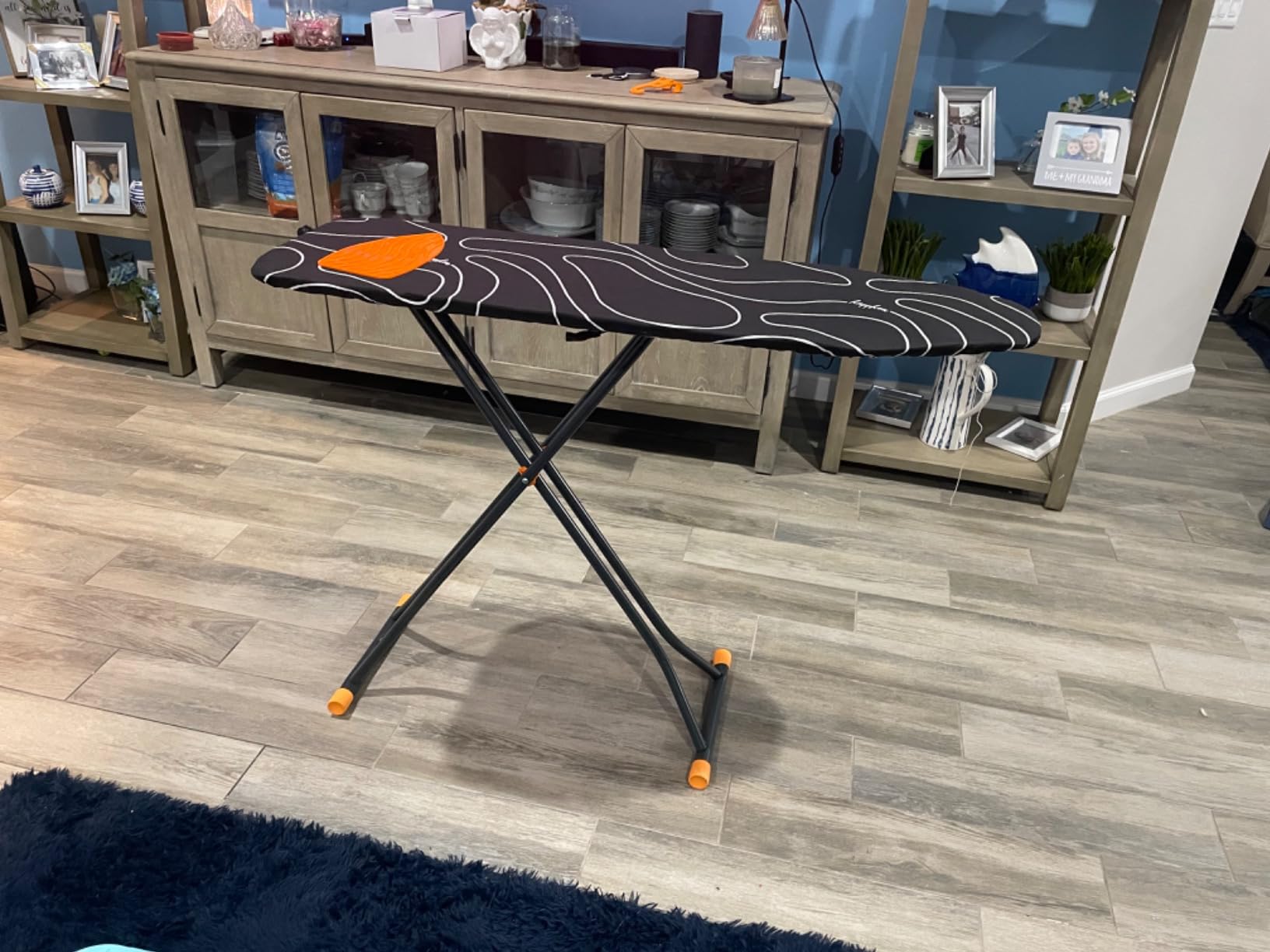 Happhom Ironing Board, Compact and Space Saver Iron Board, Safety Ironing with Park Zone and 4 Layers Extra Thick Cover, Patented Lock System for Foldable Leg, Easy Storage with Smart Hanger (13x43) customer photo 2