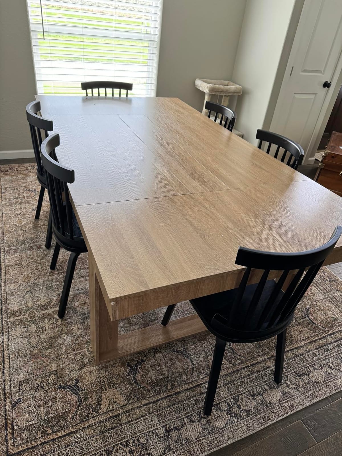 ECACAD 7FT Conference Table for 6-8 People, Large Rectangular Meeting Table, Modern Seminar Table for Office Meeting Conference Room, Black and Deep Brown (86.8”L x 47.2”W x 29.4”H) customer photo 2