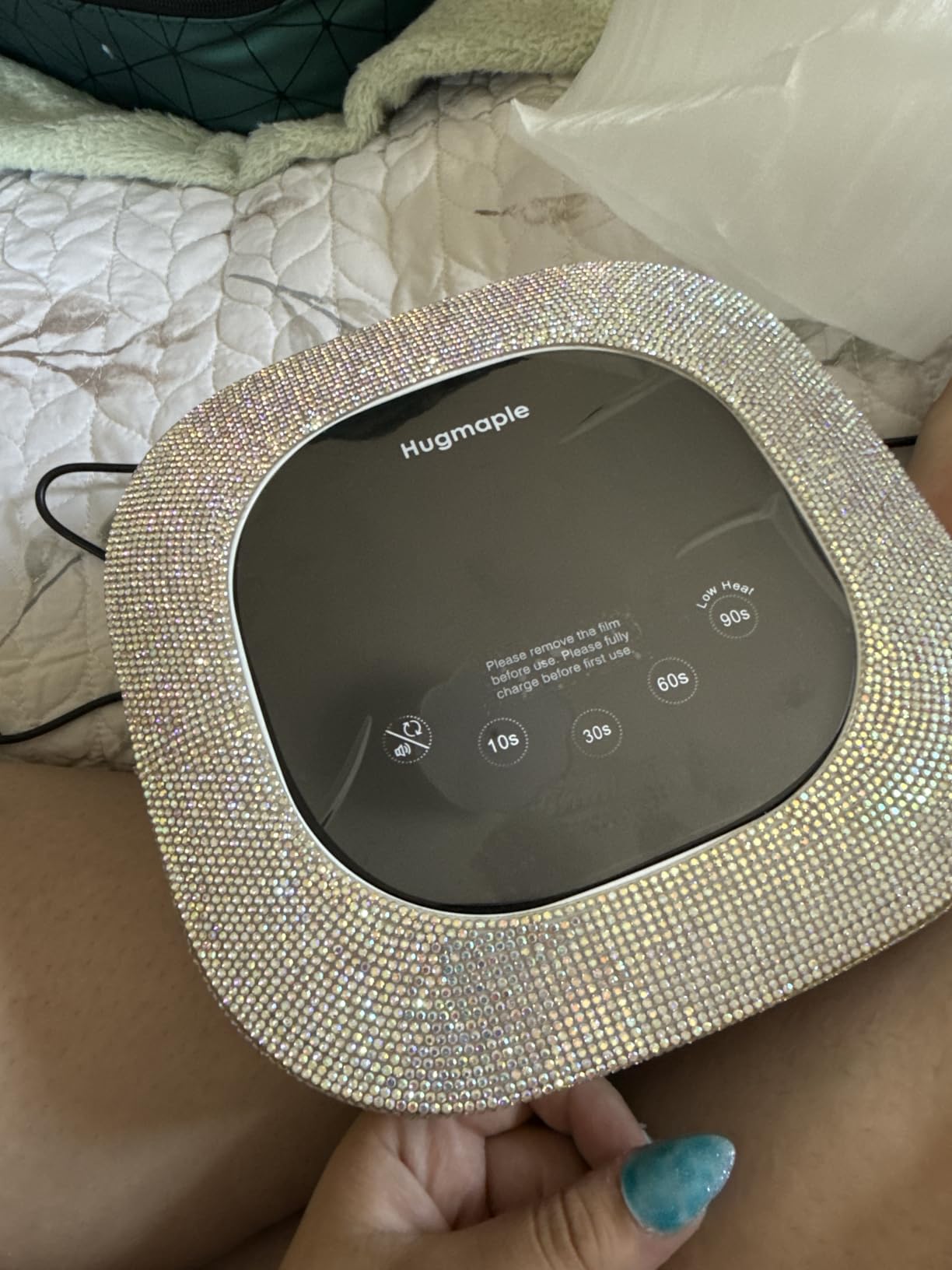 HUGMAPLE Cordless UV Nail Lamp 72W,Rechargeable Diamond LED Nail Dryer customer photo 1