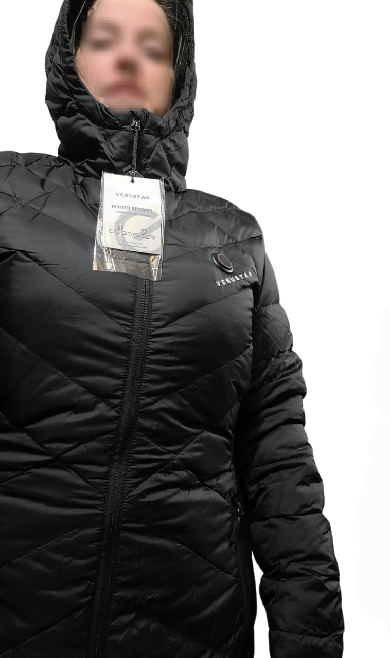 Venustas Women's Long Heated Down Jacket with Battery, Winter Puffer Coat customer photo 2