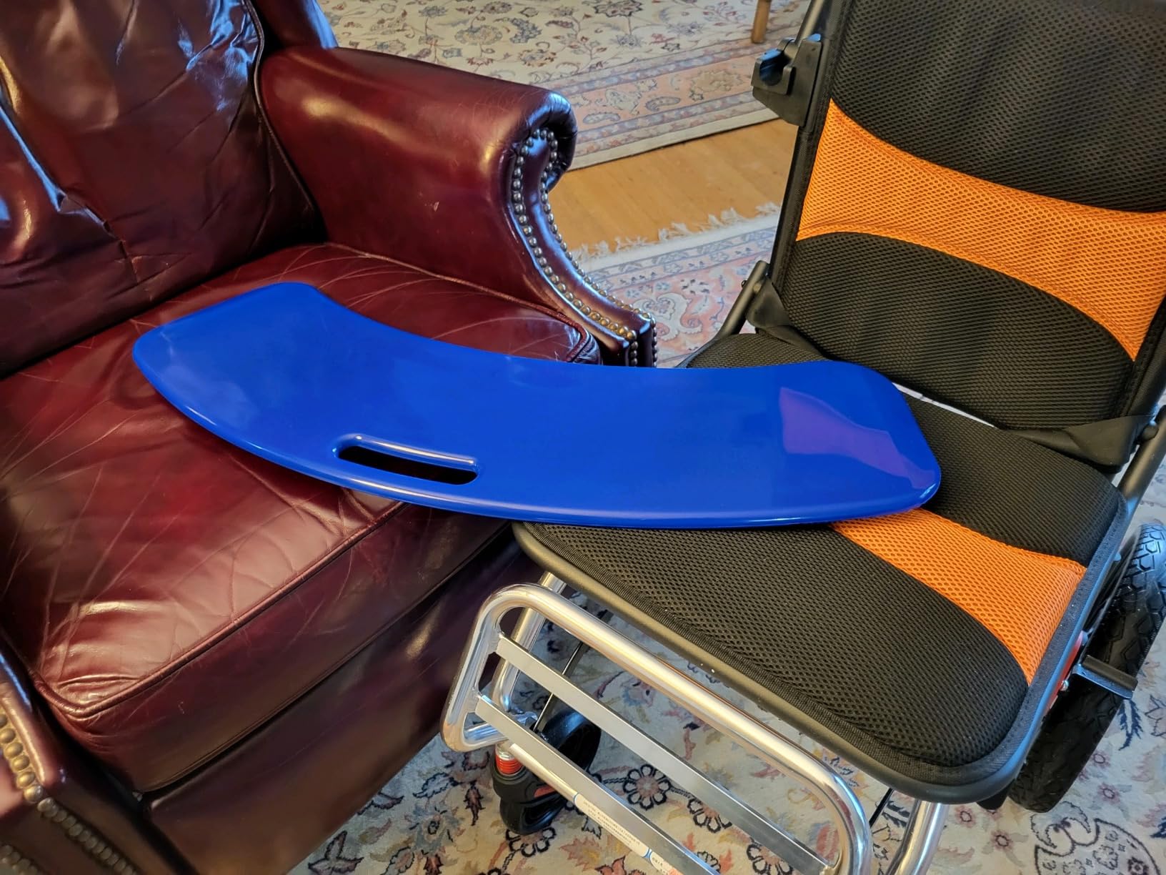 YHK Sliding Transfer Boards, Sliding Boards to Transfer to Wheelchairs, Seniors from Bed to Chair, Car, Slide Assist Device, Sliding Boards Hold up to 440 lbs (Blue) customer photo 2