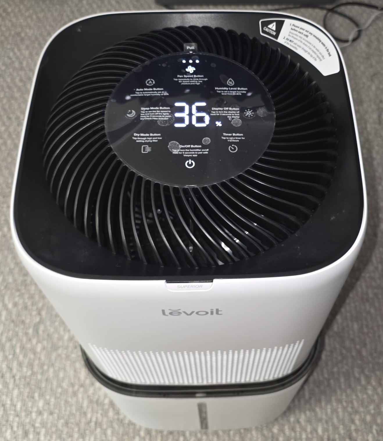 LEVOIT Superior 6000S Smart Evaporative Humidifiers for Home Whole House up to 3000ft², 6 Gal, Last 72-Hour, Premium Filter, Dry Mode, Wheels & Water Fill Hose & Foldable Storage - Quiet Sleep Mode customer photo 1