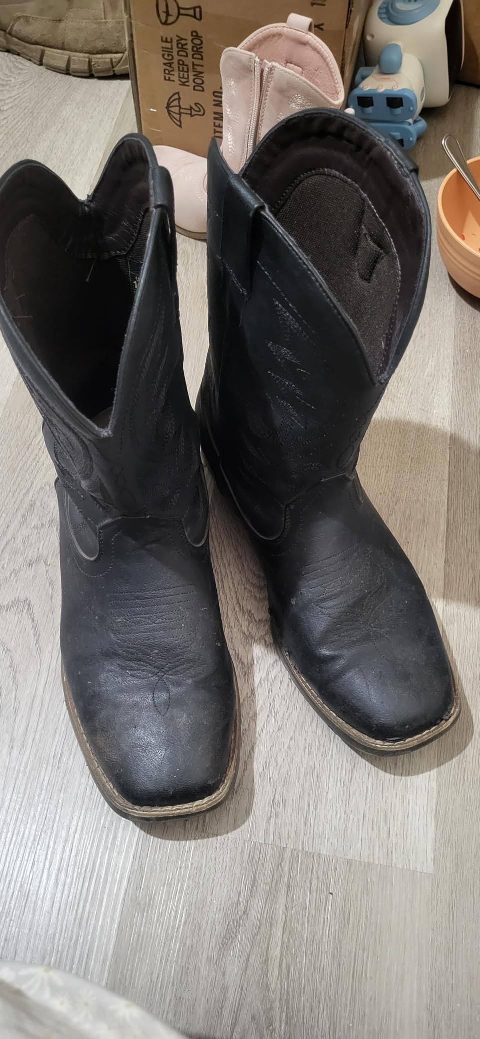 IUV Cowboy Boots For Men with Wide Square Toe Western Retro Boot customer photo 2