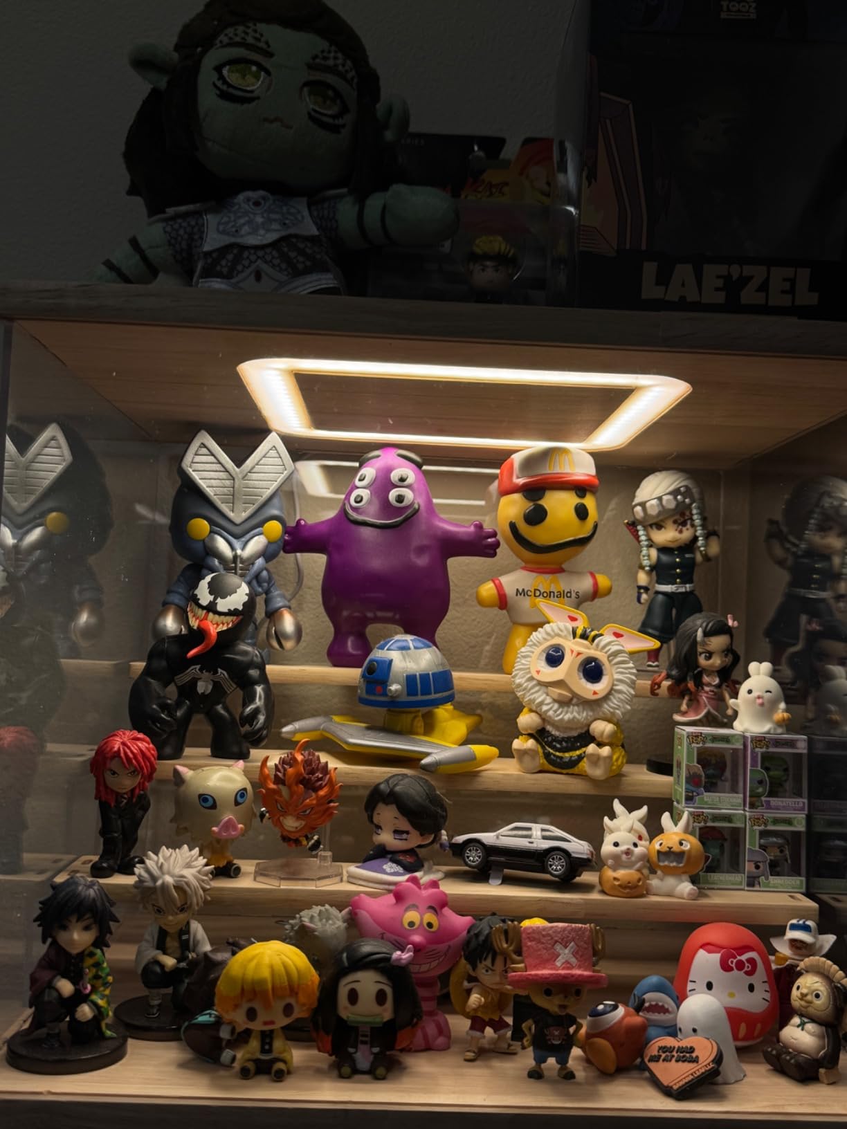 Clear Acrylic Display Case with Light , 5 Tier Display Box Stand Assembly Dustproof Protection Showcase for Collectibles Action Figures (12.6×12.2×11.8in; 32×31×30cm) customer photo 1