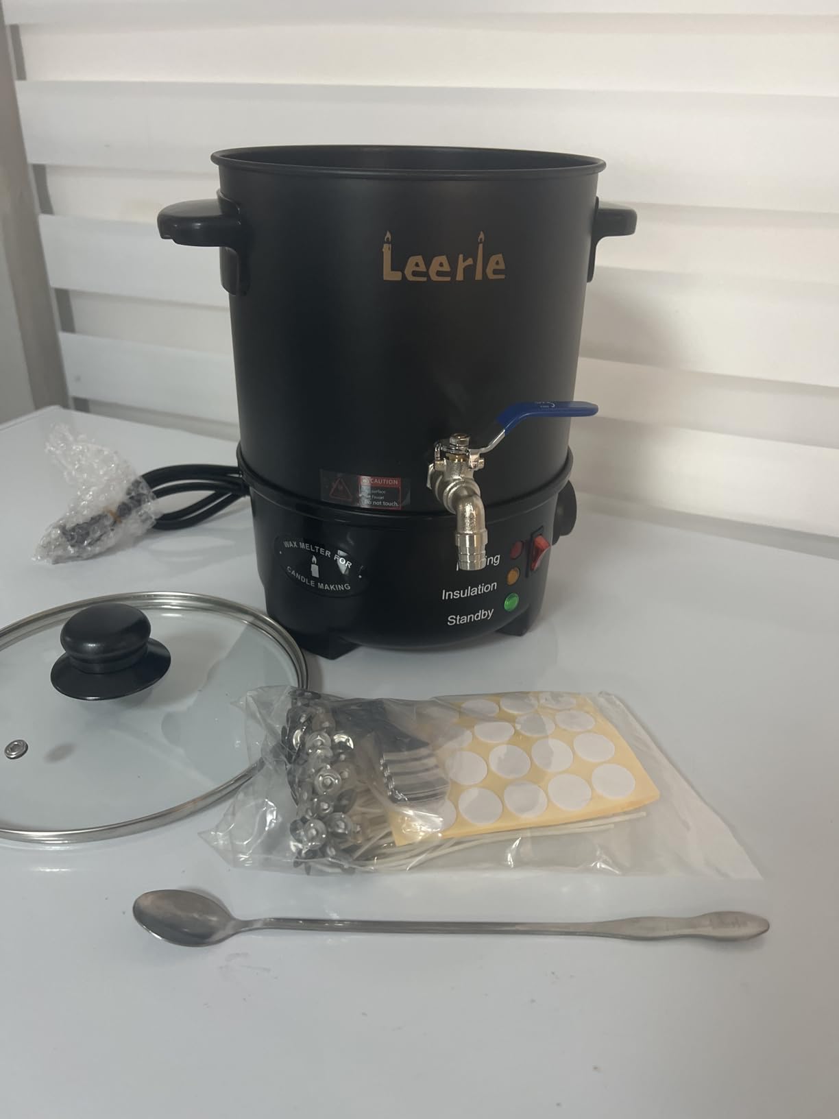 Leerie 10Lbs Wax Melter for Candle Making - L5 Candle Wax Melting Pot with Heating Core Brass Spout & Temp Control for DIY Home Business Candle Maker for Candle Making Supplies (L5-US-110V) customer photo 2