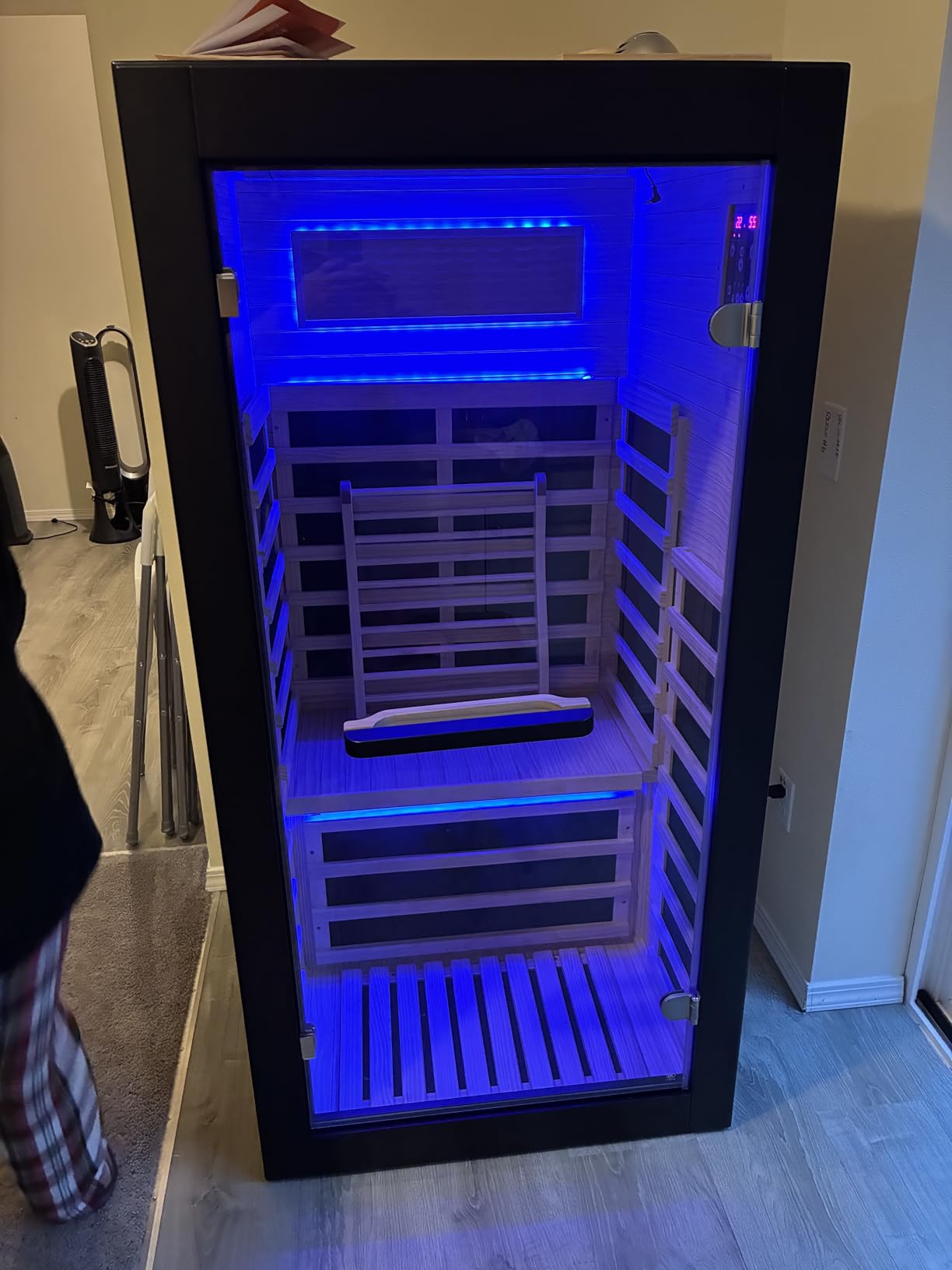 OUTEXER Outdoor Sauna Far Infrared 1550W for One Person Finland Spruce Wood customer photo 1