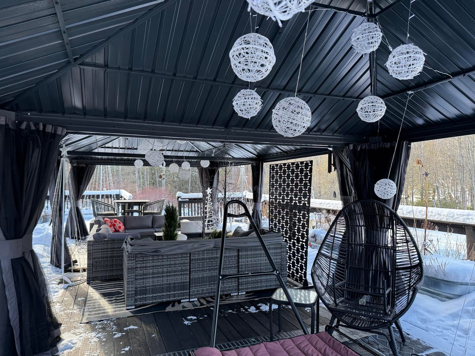 Domi 12x14 Hardtop Gazebo Aluminum Frame, for Outdoor Patios, Grey customer photo 1