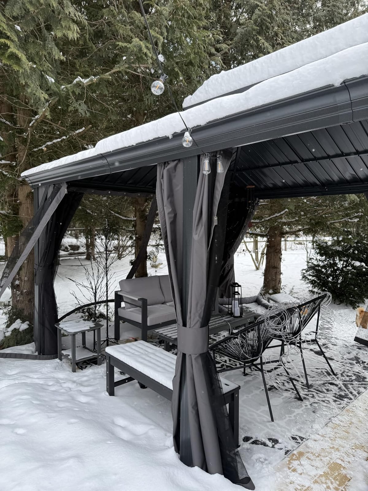 Domi 12x14 Hardtop Gazebo Aluminum Frame, for Outdoor Patios, Grey customer photo 2