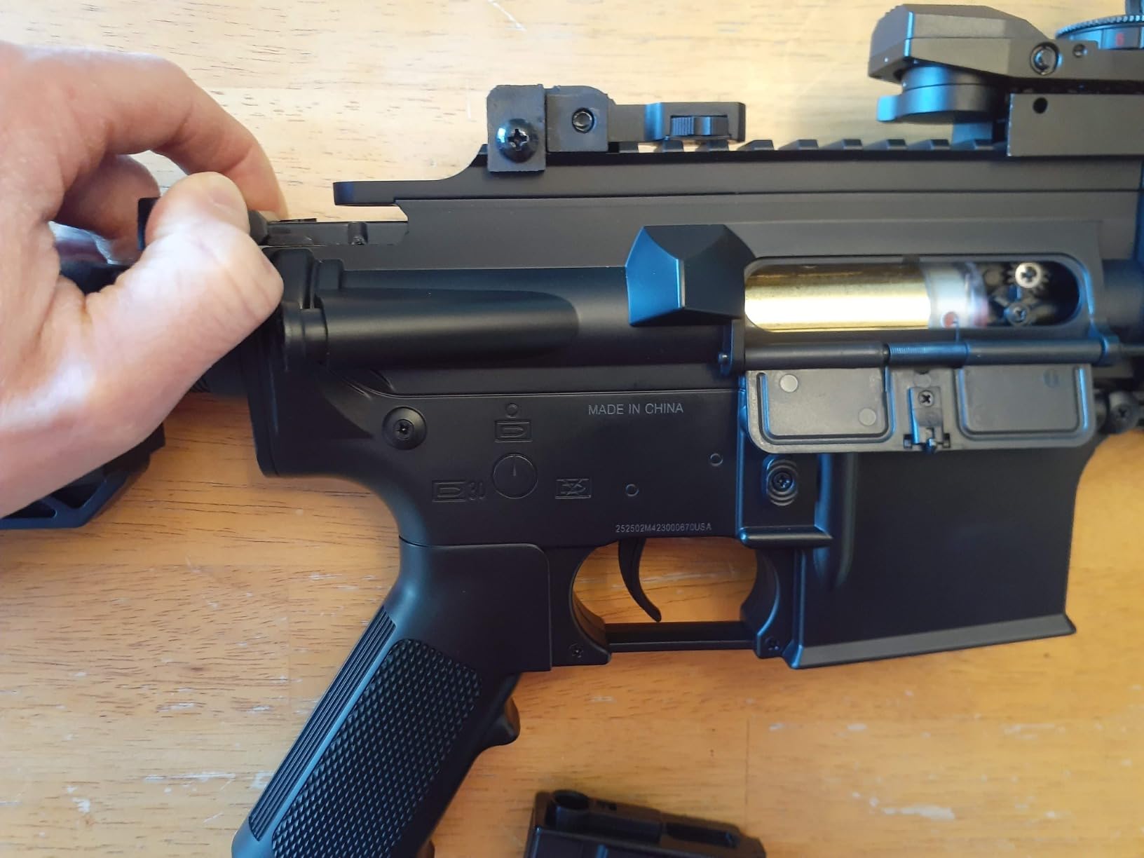 Full Set Airsoft AEG K418 Tactical RIS w/Adjustable Airsoft Stock - Battery, Charger, Red Dot Included customer photo 1