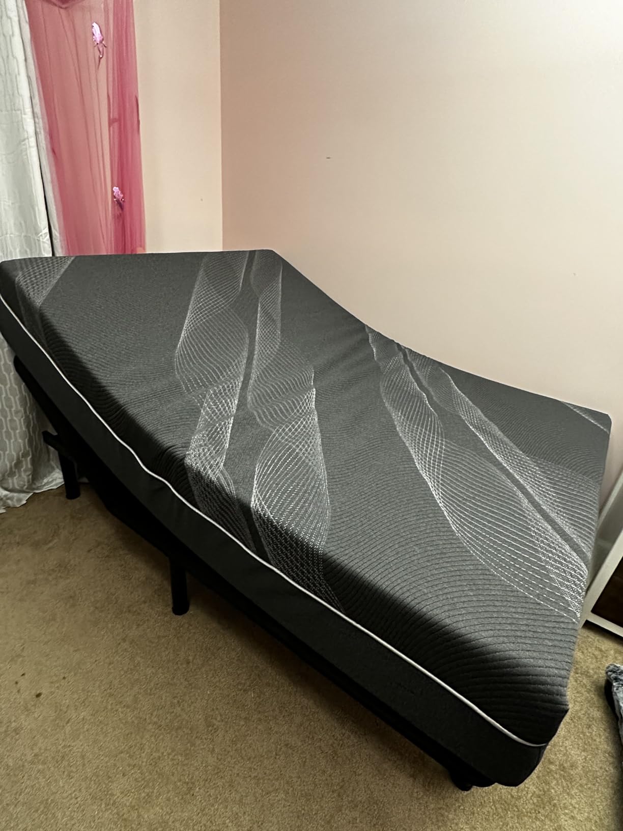 Dyonery Twin XL Adjustable Bed Frame + 12 Inch Gel Memory Foam Mattress customer photo 1