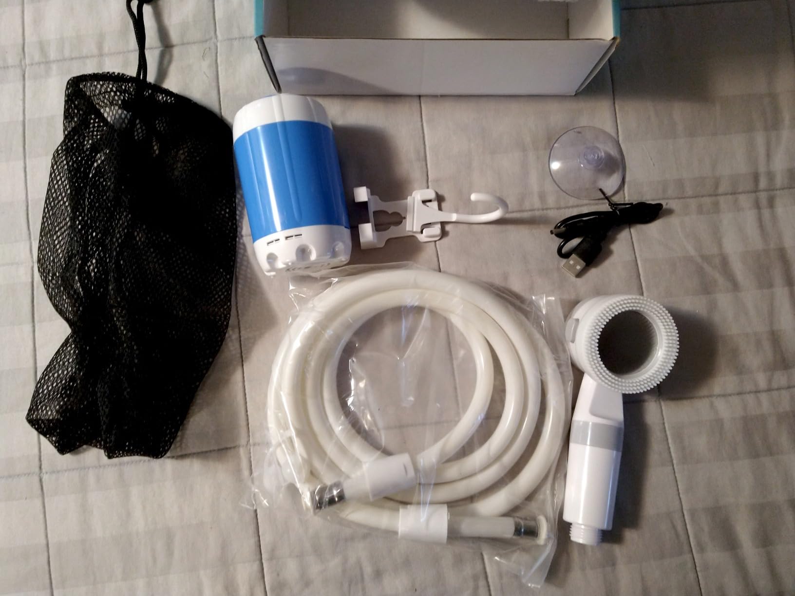 Portable Camping Shower Pump - Rechargeable Outdoor Shower Head Sprayer, Pumps Water from Bucket. Experience Refreshment Anywhere, Perfect for Camping, Hiking, Travel, Car Washing & Pet Cleaning customer photo 2