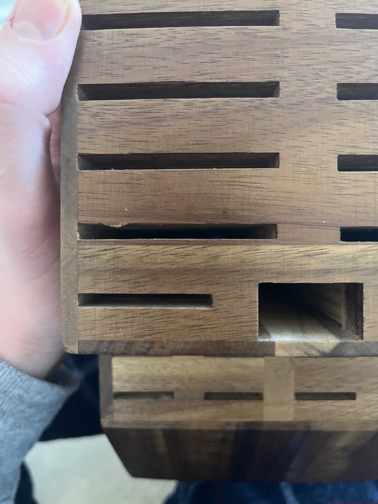 RedCall Universal Knife Block Without Knives - 14 Slot Wooden Knife Holder for Countertop, Large Bamboo Knife Storage Organizer, Butcher Block Knife Stand for Kitchen (Brown-14 Slot) customer photo 1