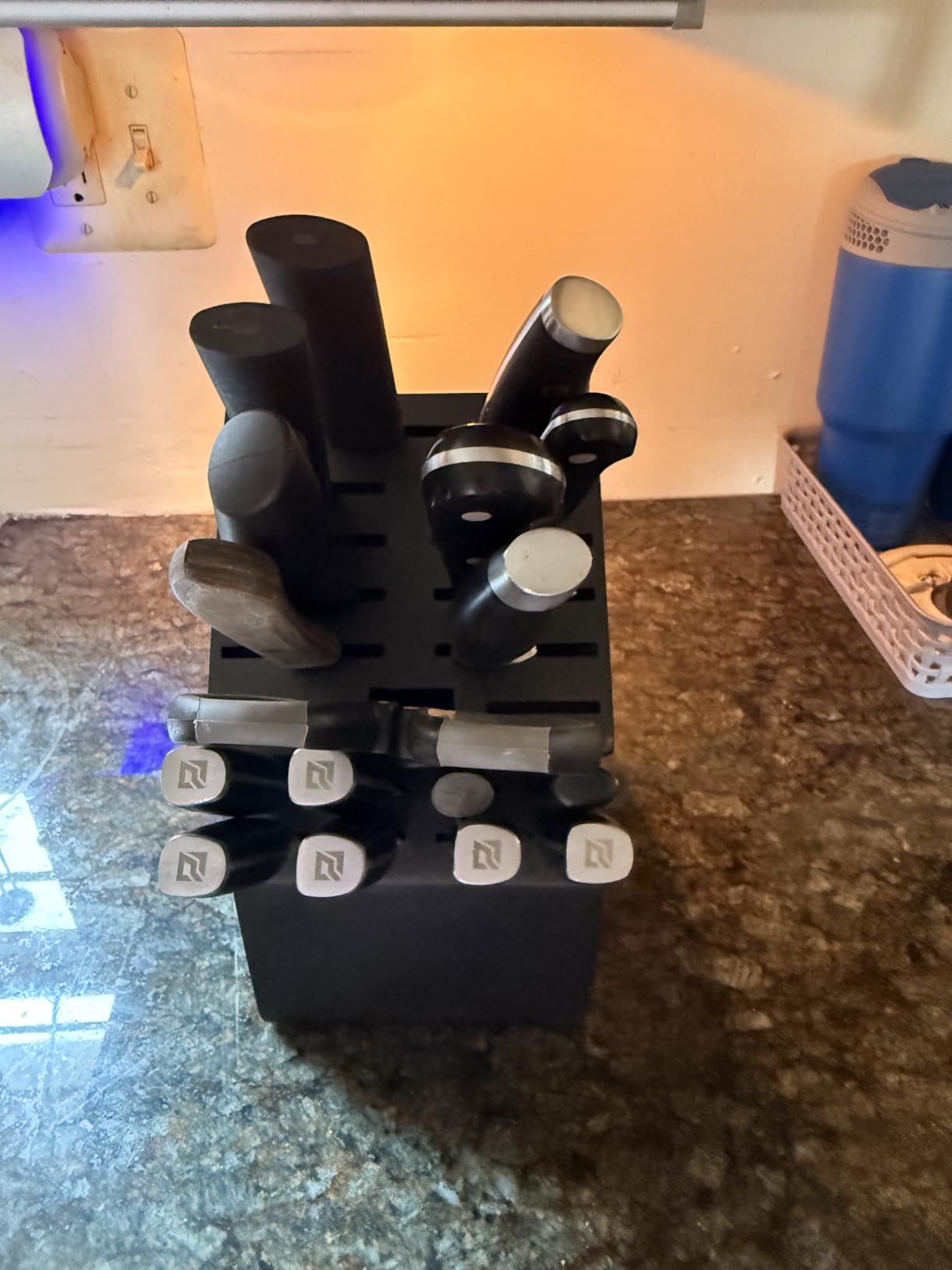 RedCall Universal Knife Block Without Knives - 14 Slot Wooden Knife Holder for Countertop, Large Bamboo Knife Storage Organizer, Butcher Block Knife Stand for Kitchen (Brown-14 Slot) customer photo 2