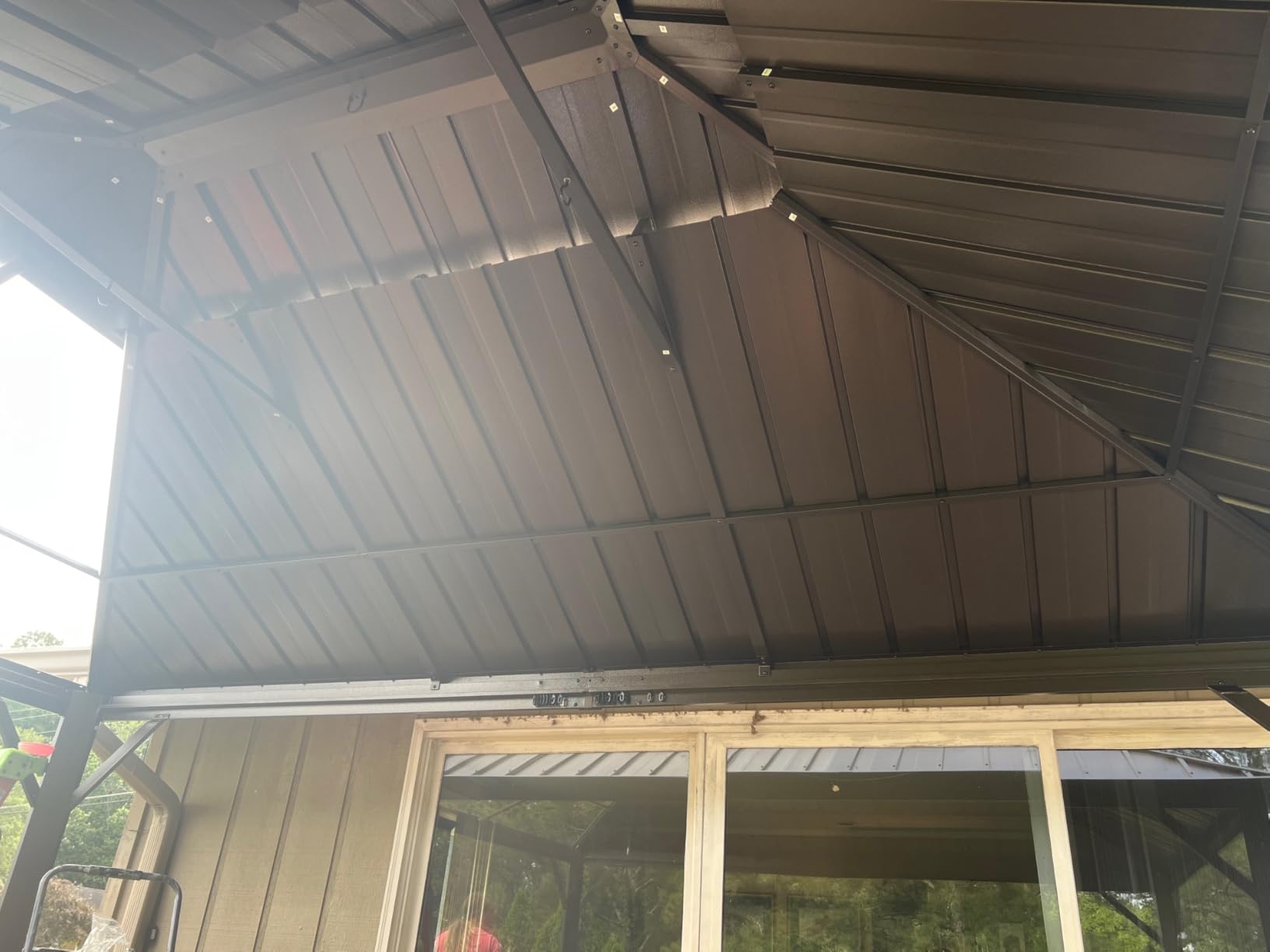 YOLENY 10' x 10' Hardtop Gazebo, Metal Gazebo with Aluminum Frame, Double Galvanized Steel Roof, Curtains and Netting Included, Pergolas for Patios, Garden, Parties, Lawns customer photo 1
