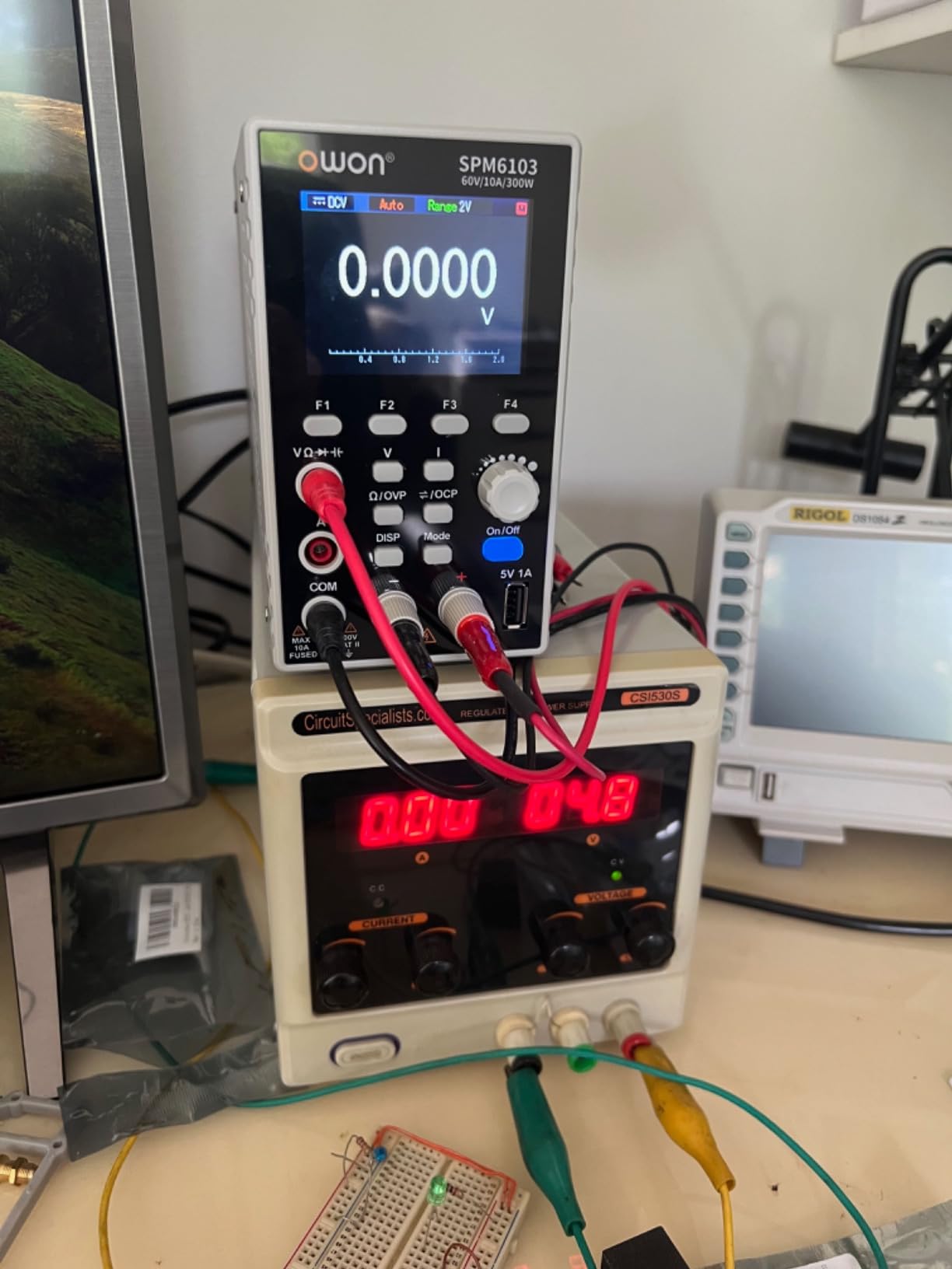 OWON SPM6103 2 in 1 Power & Multimeter (0-60V, 0-10A) DC Variable Power Supply with 2.8 inch LED, USB Interface Support SCPI, 4 1/2 Digital Multimeter customer photo 1